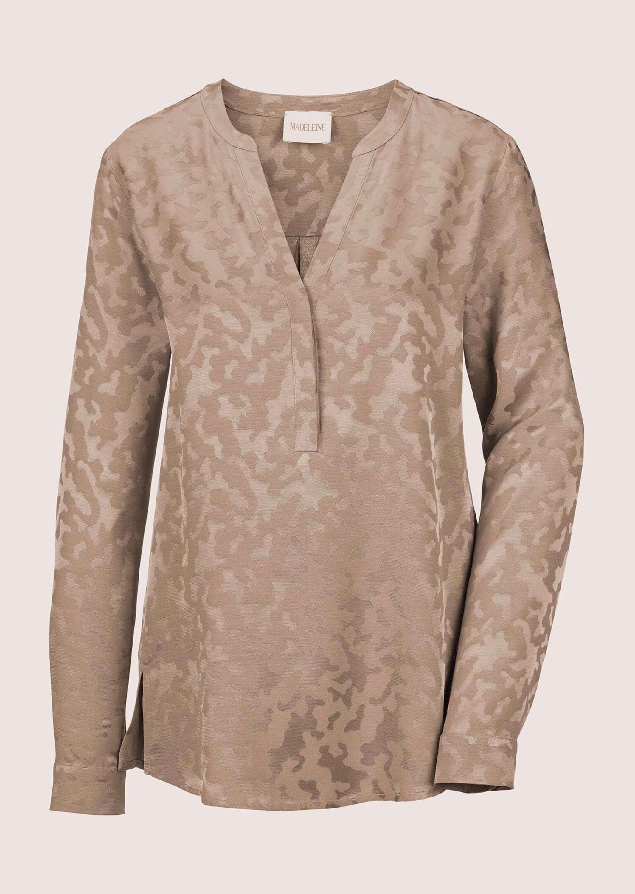 MADELEINE Langarmbluse "Bluse Modische Longbluse mit V-Ausschnitt"