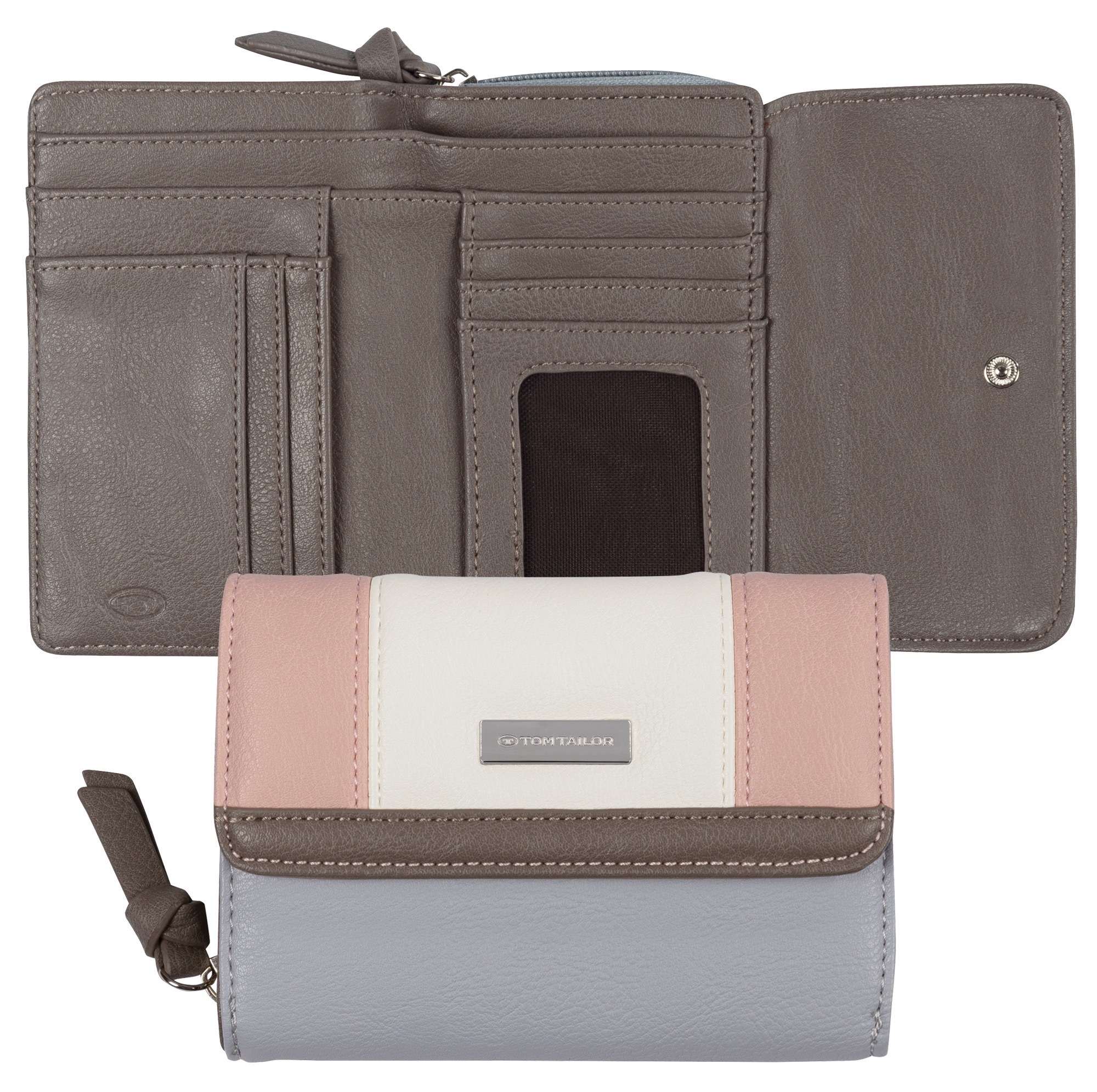 TOM TAILOR Geldbörse "Juna" aus soft genarbtem ledrigen Material mit glänze günstig online kaufen