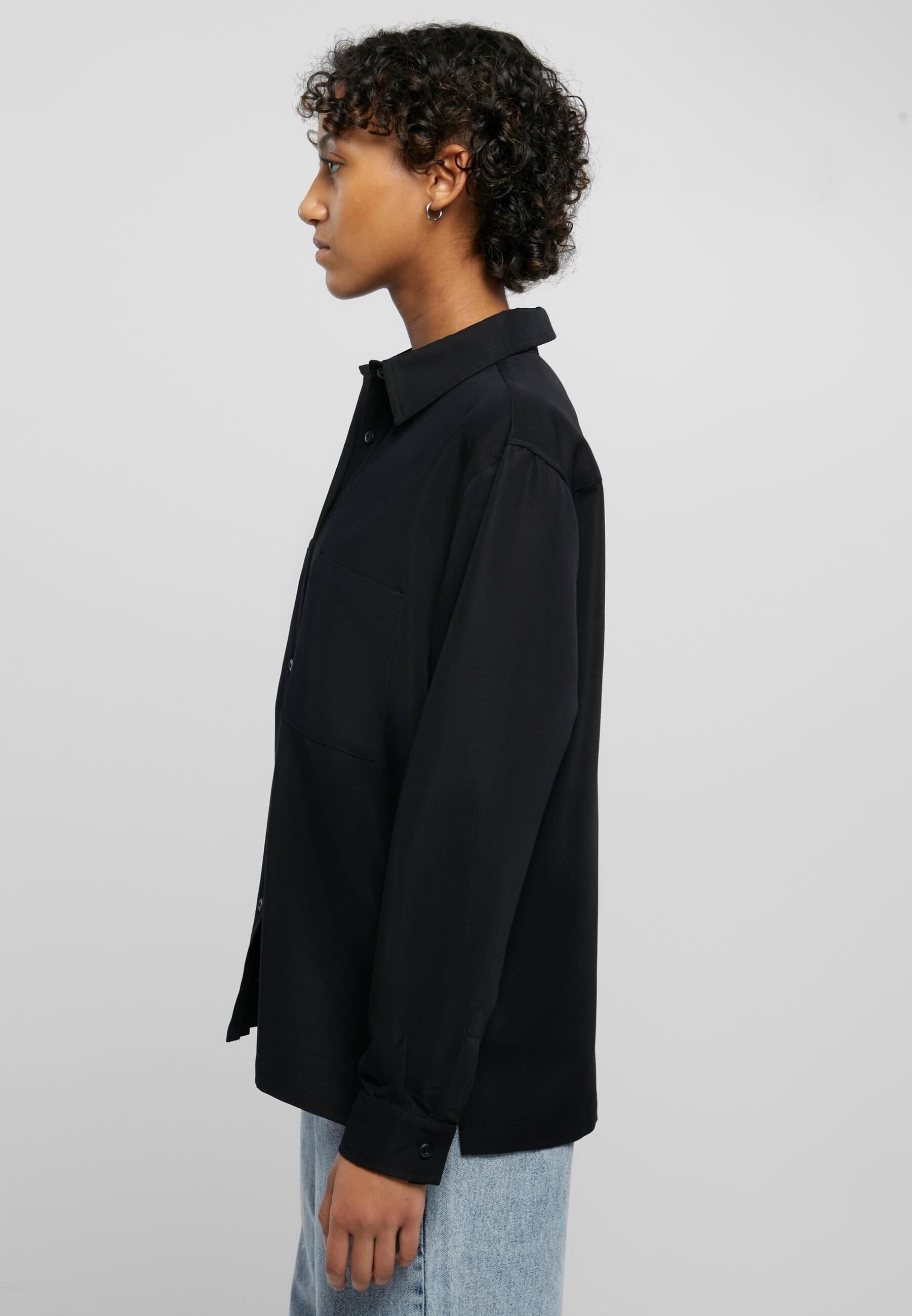 URBAN CLASSICS Langarmhemd »Urban Classics Damen Ladies Oversized Twill Shirt«