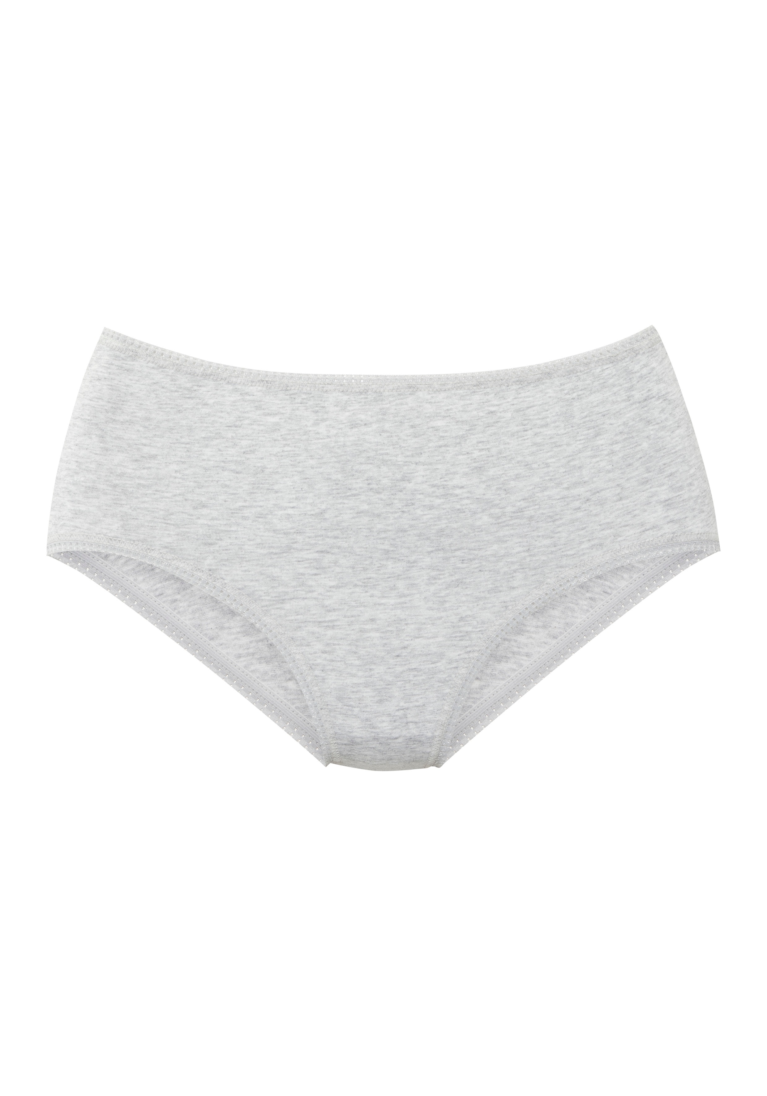 Thumbnail - LASCANA Taillenslip 3er Pack, Beinabschluss mit feiner Spitze, unifarbene Optik