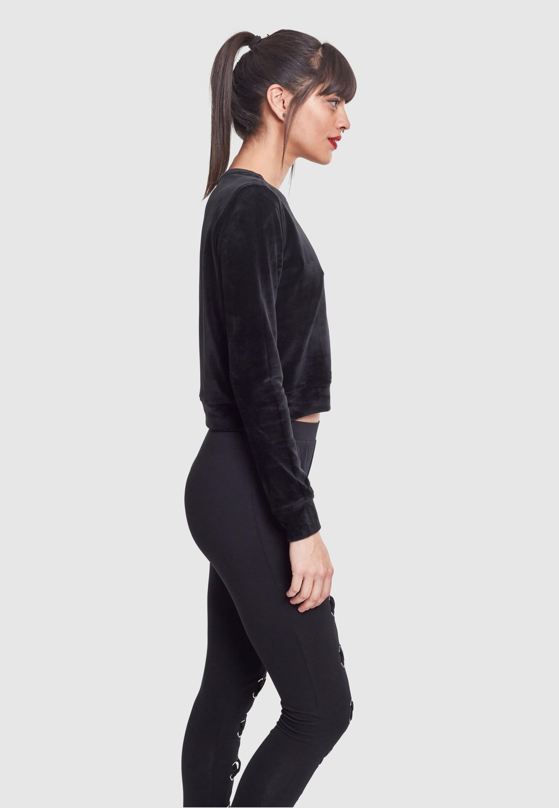 URBAN CLASSICS Sweatshirt »Urban Classics Damen Ladies Short Velvet Crew«, (1 tlg.)