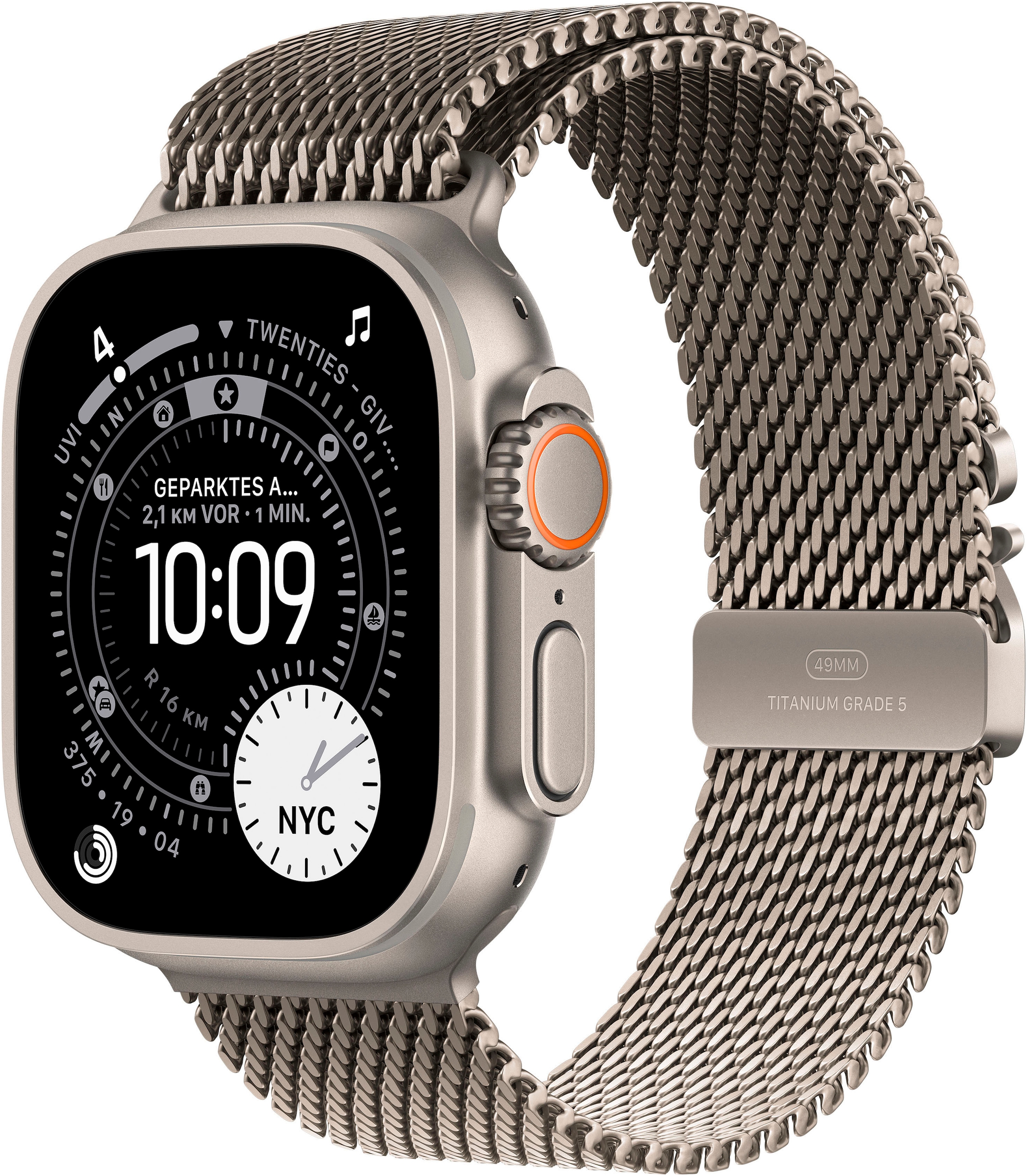 APPLE Smartwatch "Watch Ultra 3 GPS + Cellular 49mm", 49, Cellular, S, Milanese Loopnatural, Smartwatches