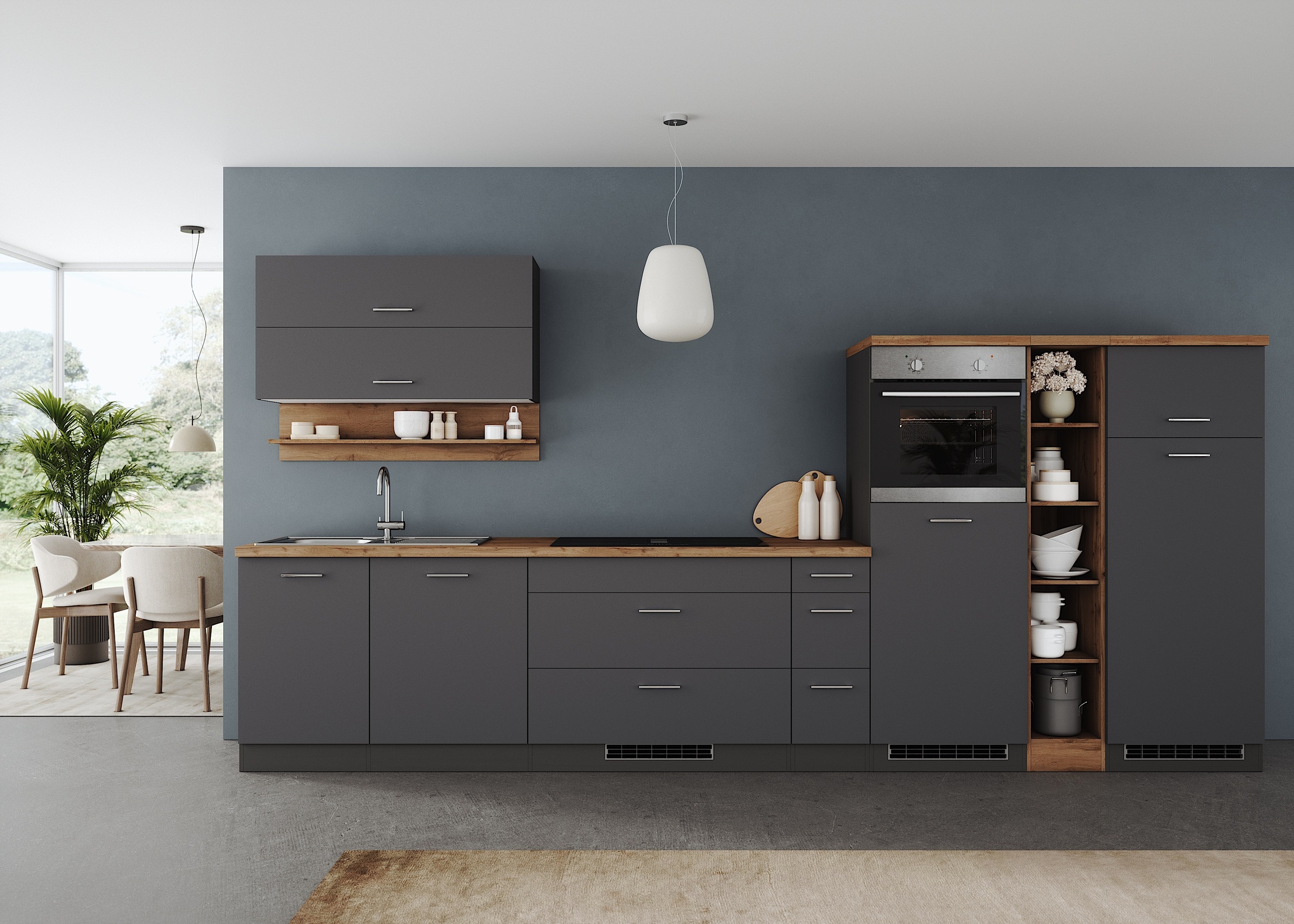 KOCHSTATION Küchenzeile "KS-Milan", Breite 390 cm, wahlweise mit E-Geräten, günstig online kaufen