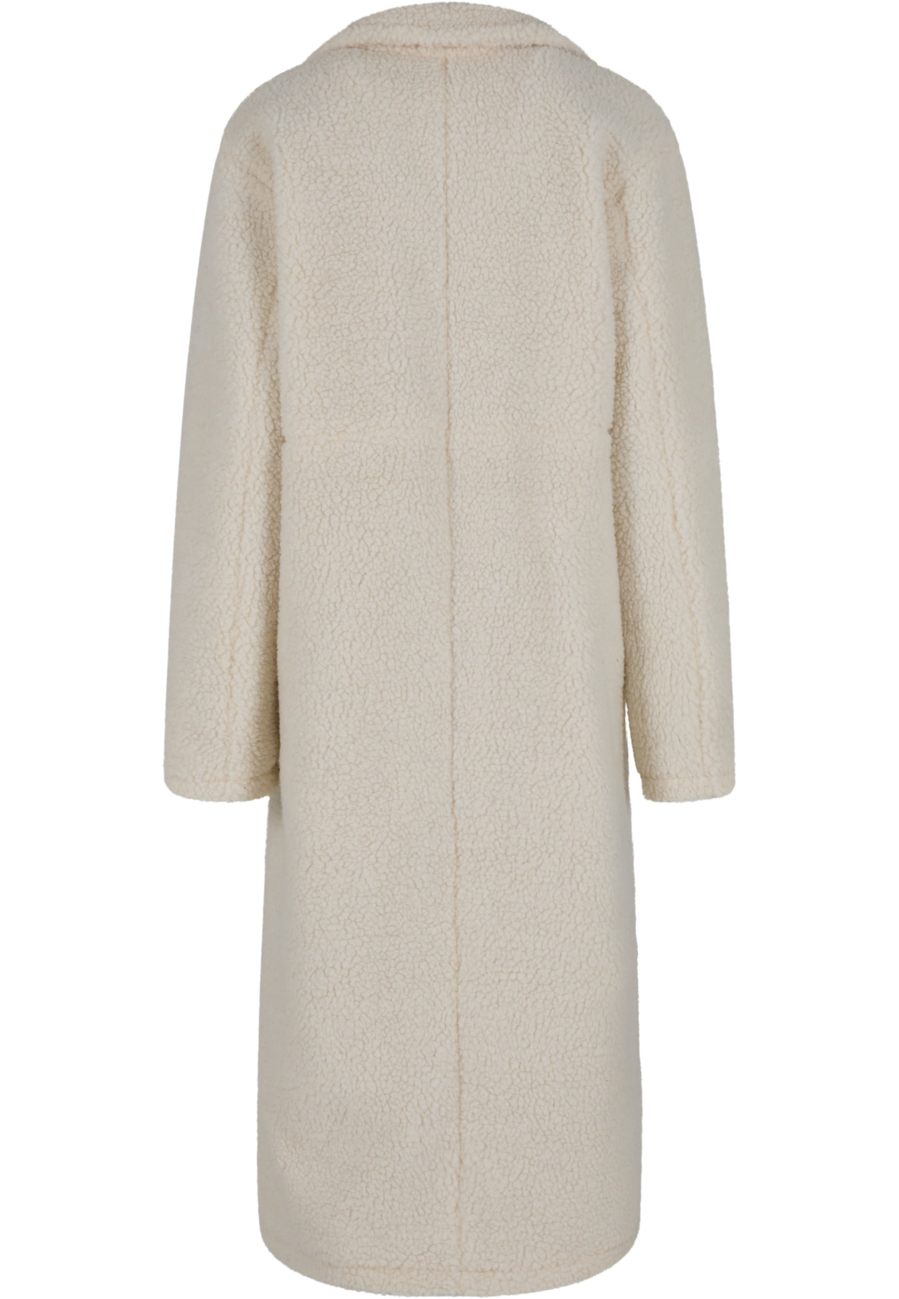 URBAN CLASSICS Winterjacke »Urban Classics Ladies Teddy Long Coat« 1 Stk. tlg. ohne Kapuze