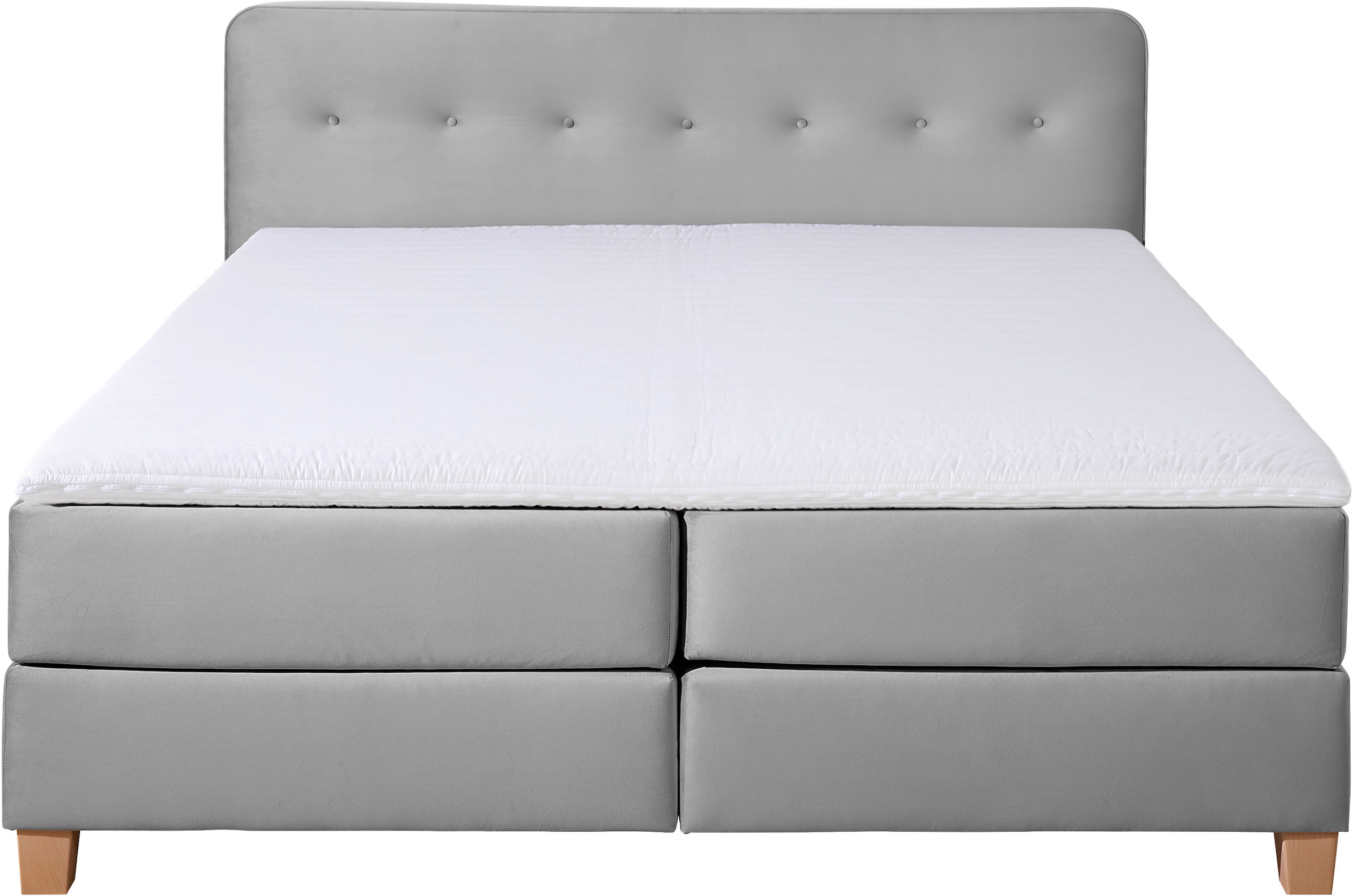 Home affaire Boxspringbett »Fargo«, inkl. Topper, in 3 Matratzenarten, in Samt- oder Strukturstoff