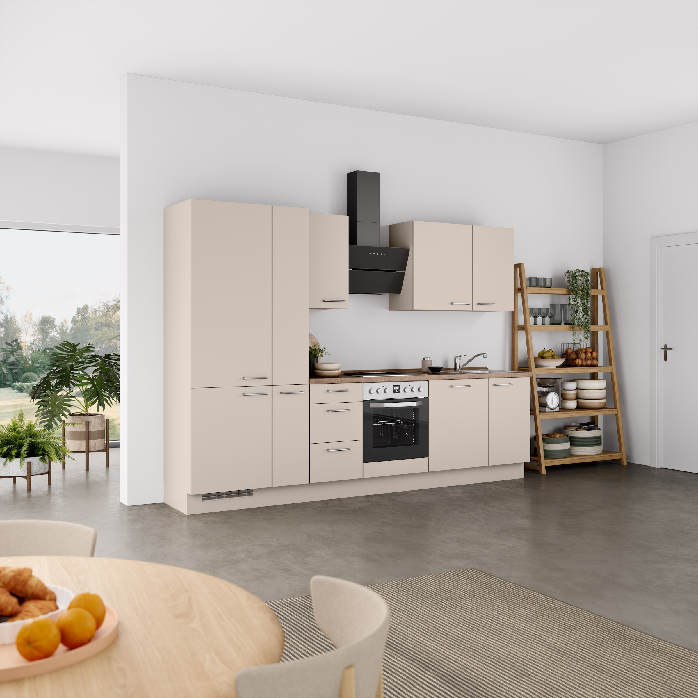 nobilia® Küchenzeile »"Laser II"«, vormontiert, Ausrichtung wählbar, Breite 300 cm, wahlw. mit E-Geräten
