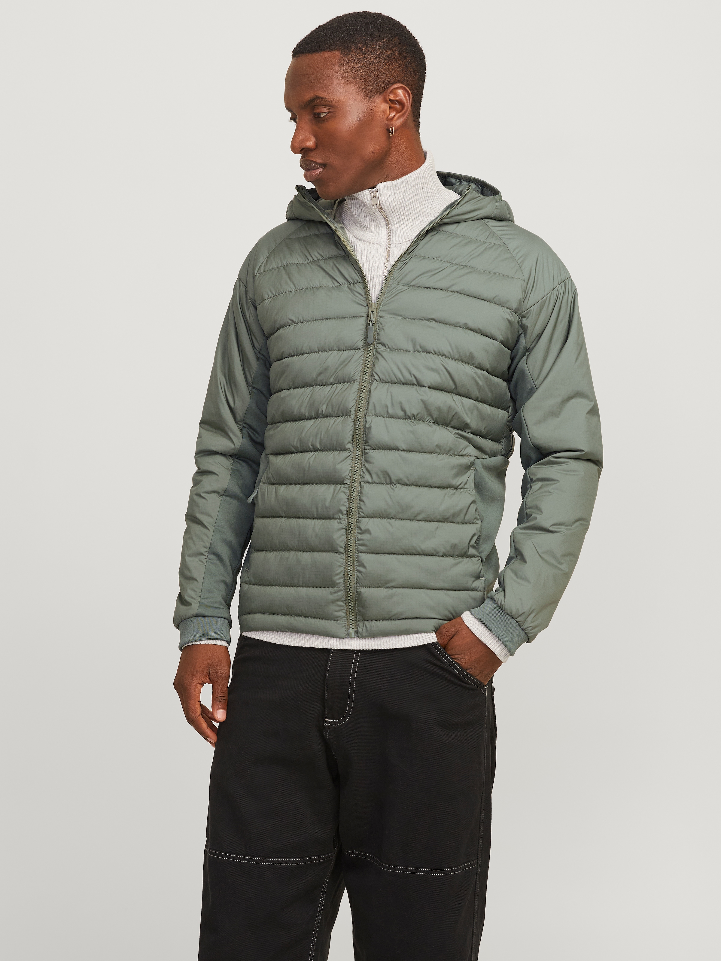 Jack & Jones Steppjacke »JJESTATE HYBRID JACKET NOOS«, mit Kapuze, mit Kapuze