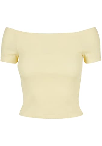 T-Shirt »Urban Classics Damen Ladies Off Shoulder Rib Tee«, (1 tlg.)