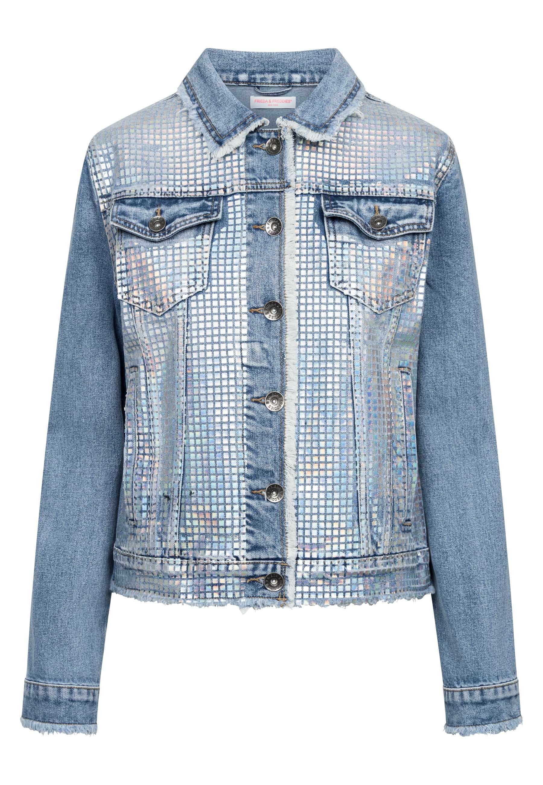 Frieda & Freddies Jeansjacke »Denim Jacket«, in Metallic-Optik