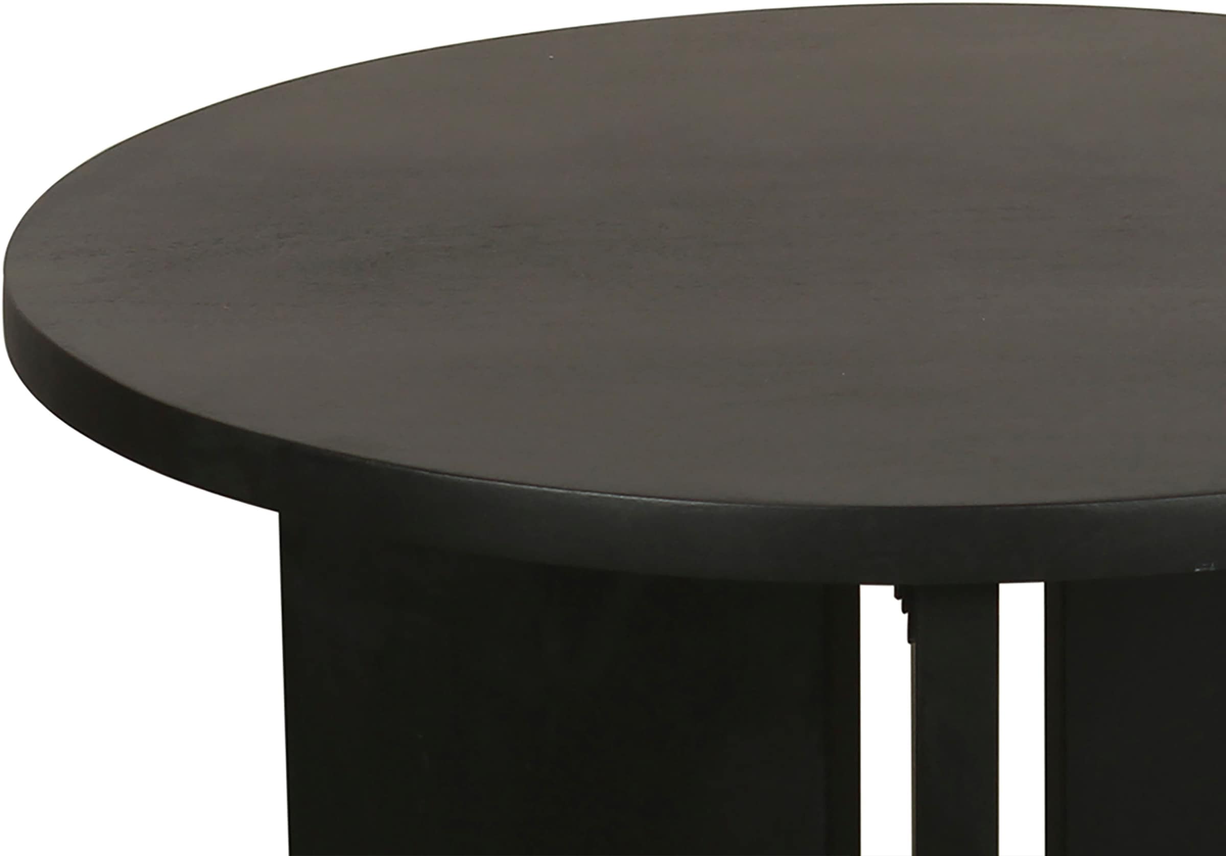 byLIVING Couchtisch »Round«, (Set), aus 2,5cm starkem Massivholz schwarz, einzeln oder im Set stellbar