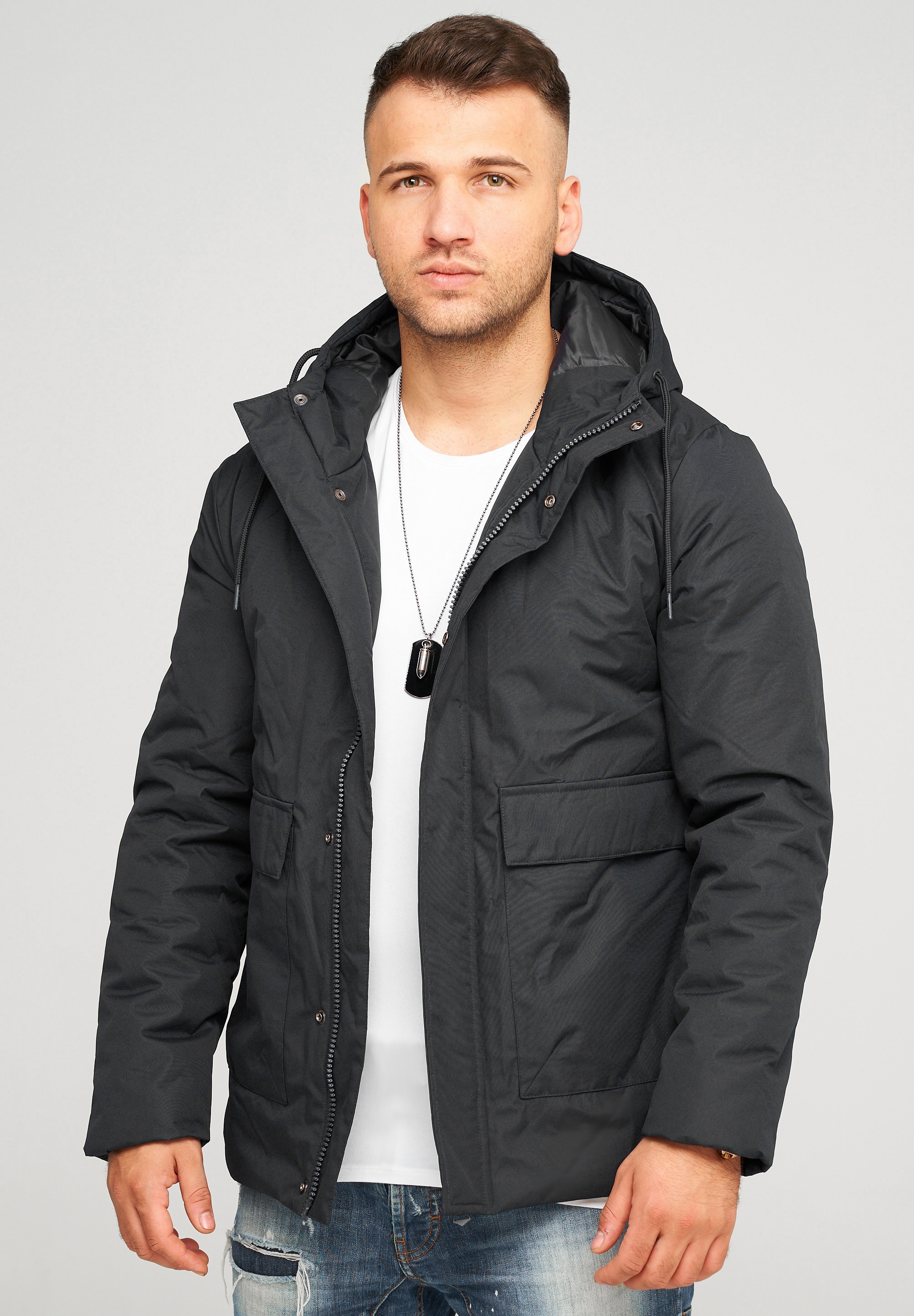 behype Outdoorjacke "BHANFIEL", mit Kapuze günstig online kaufen
