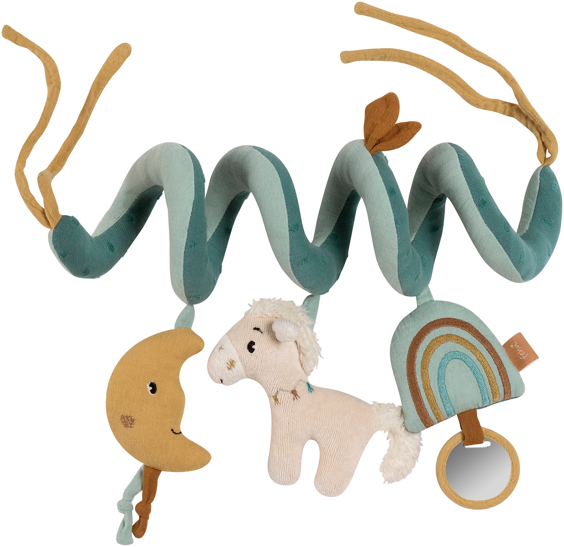 "Greifspielzeug FEHN ""Pferdinand, Activity-Spirale Pferd"", bunt, Greifspielzeug, KinderB:9,3cm H:32cm, Jersey, Nicki, Plüsch, B:9,3cm H:32cm"