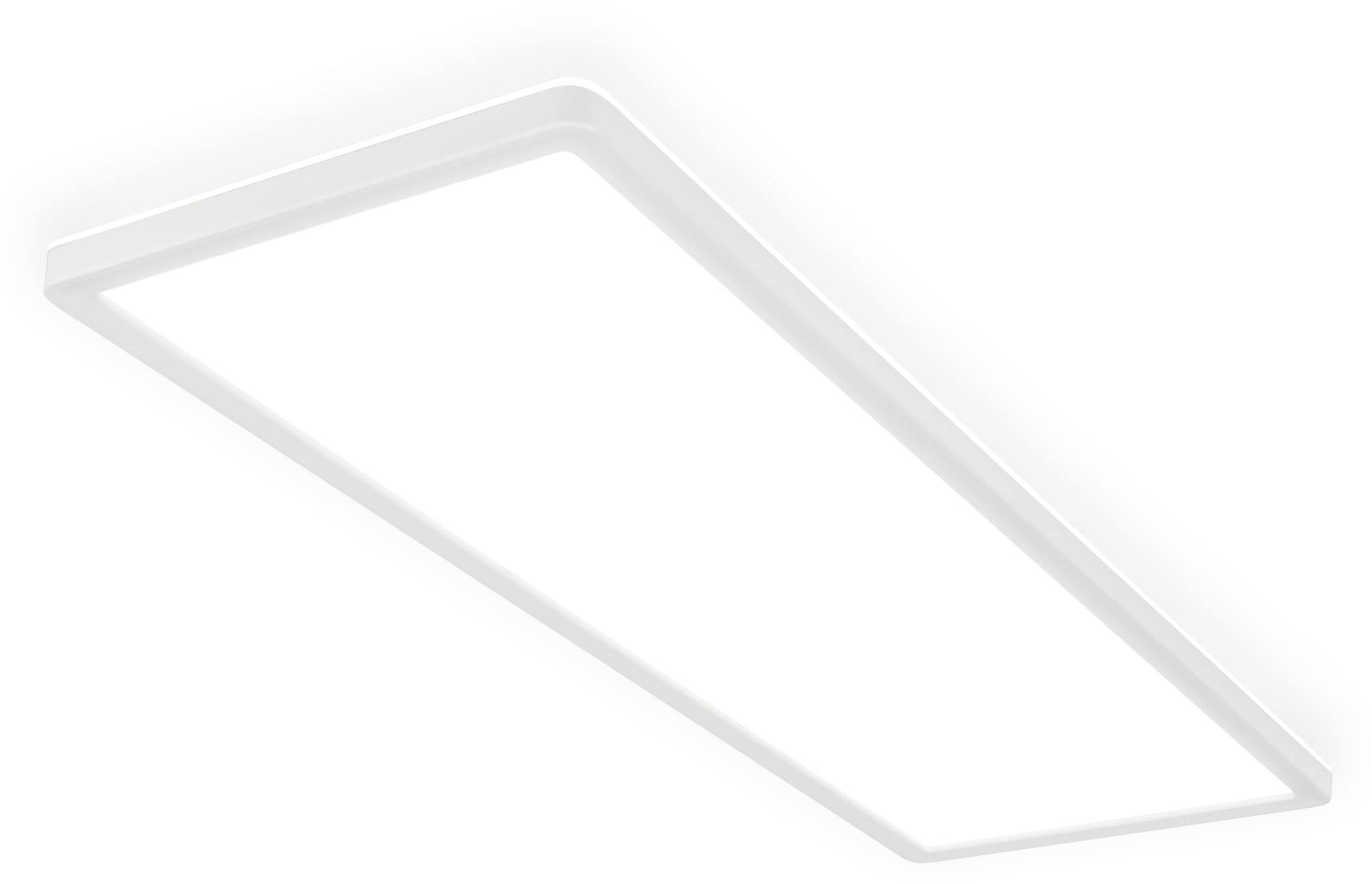 B.K.Licht LED Deckenleuchte »BKL1602 Ultraflache Deckenlampe mit Backlight, LED Panel«, 1 flammig, Leuchtmittel LED-Modul | LED fest integriert, 4.000K, 3.000 Lm, 22W, indirekte Hintergrundbeleuchtung, 58x20cm, Weiß