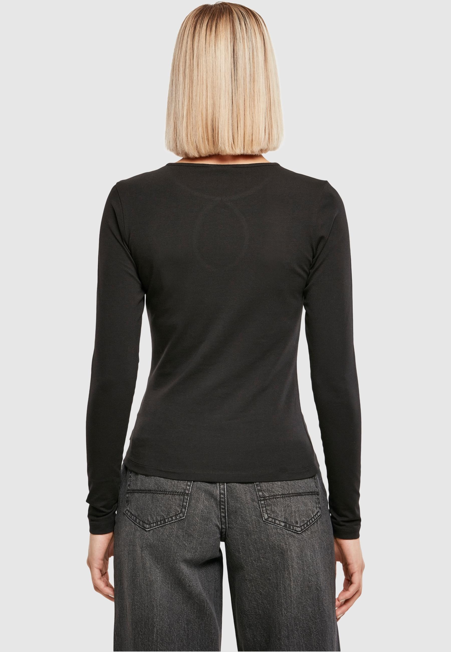 URBAN CLASSICS Longsleeve »Urban Classics Damen Ladies Organic Keyhole Longsleeve«, (1 tlg.)