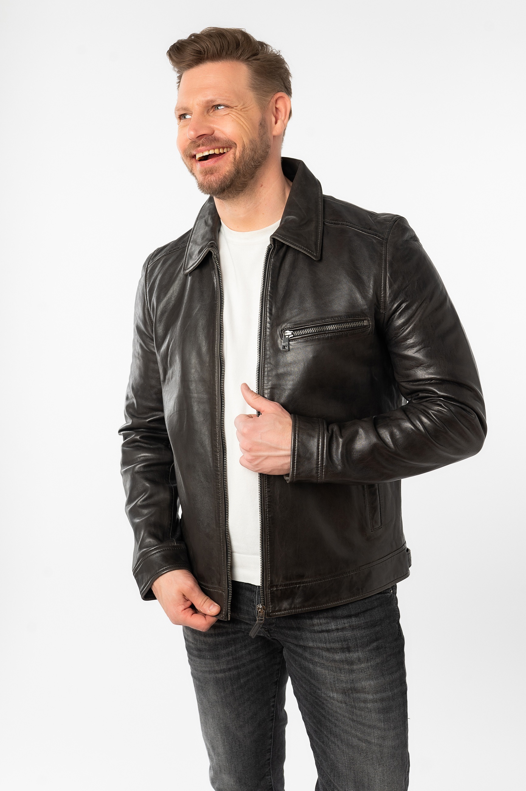 Mauritius Lederjacke "MMBerink" mit Umlegekragen günstig online kaufen