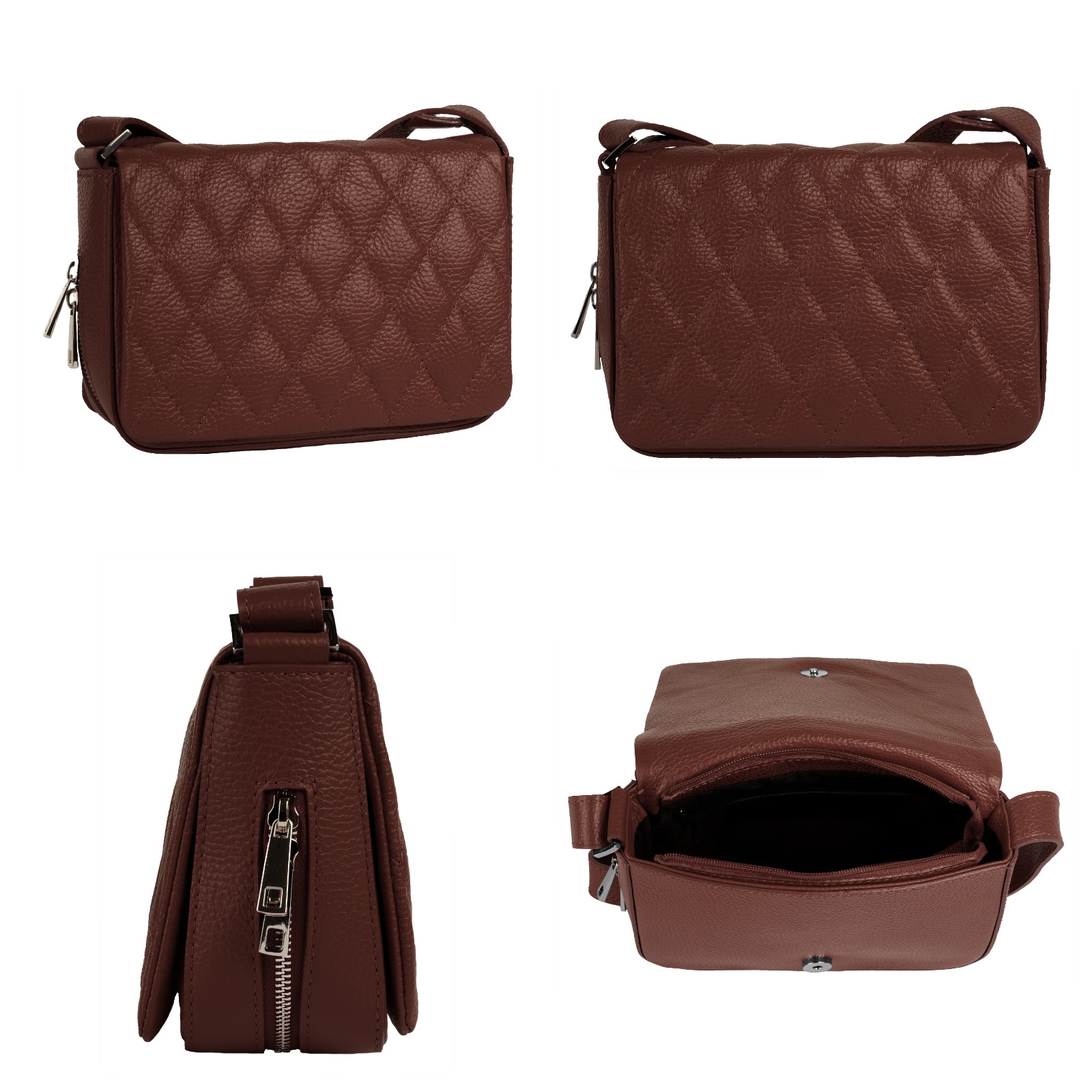 Cluty Henkeltasche, echt Leder, Made in Italy