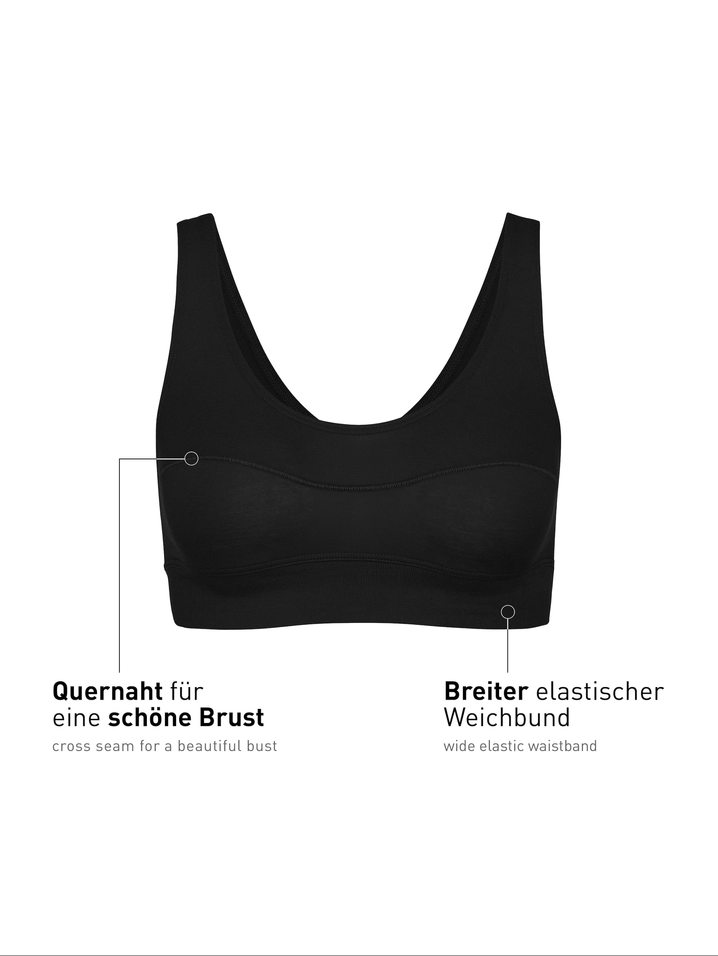 CALIDA Bustier »Elastic«, breites Unterbrustband, ohne Bügel, Baumwollmischung