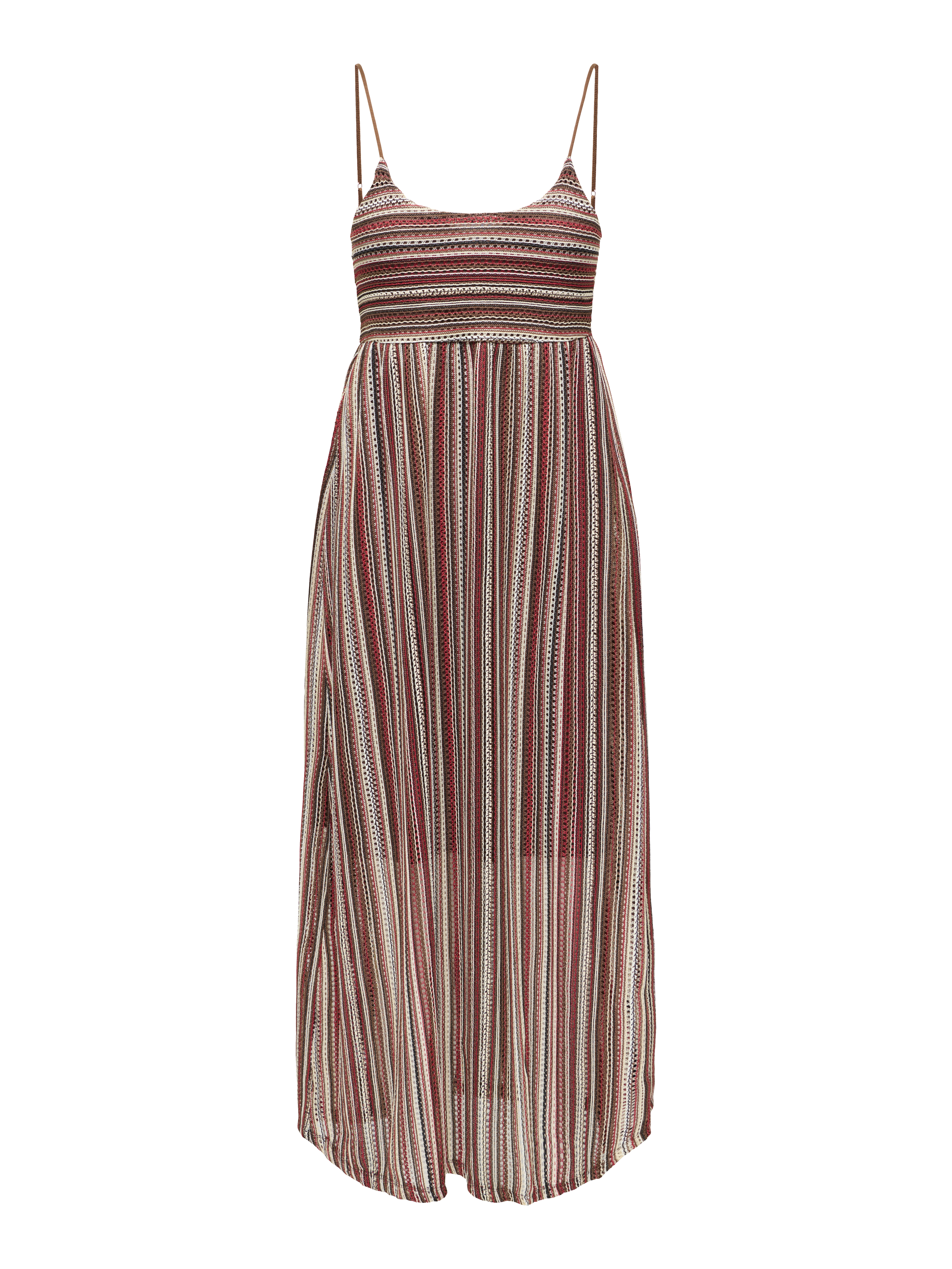 Only Spaghettikleid "Onlsandy Long Dress Jrs" Materialmix, Regular Fit, V-Ausschnitt