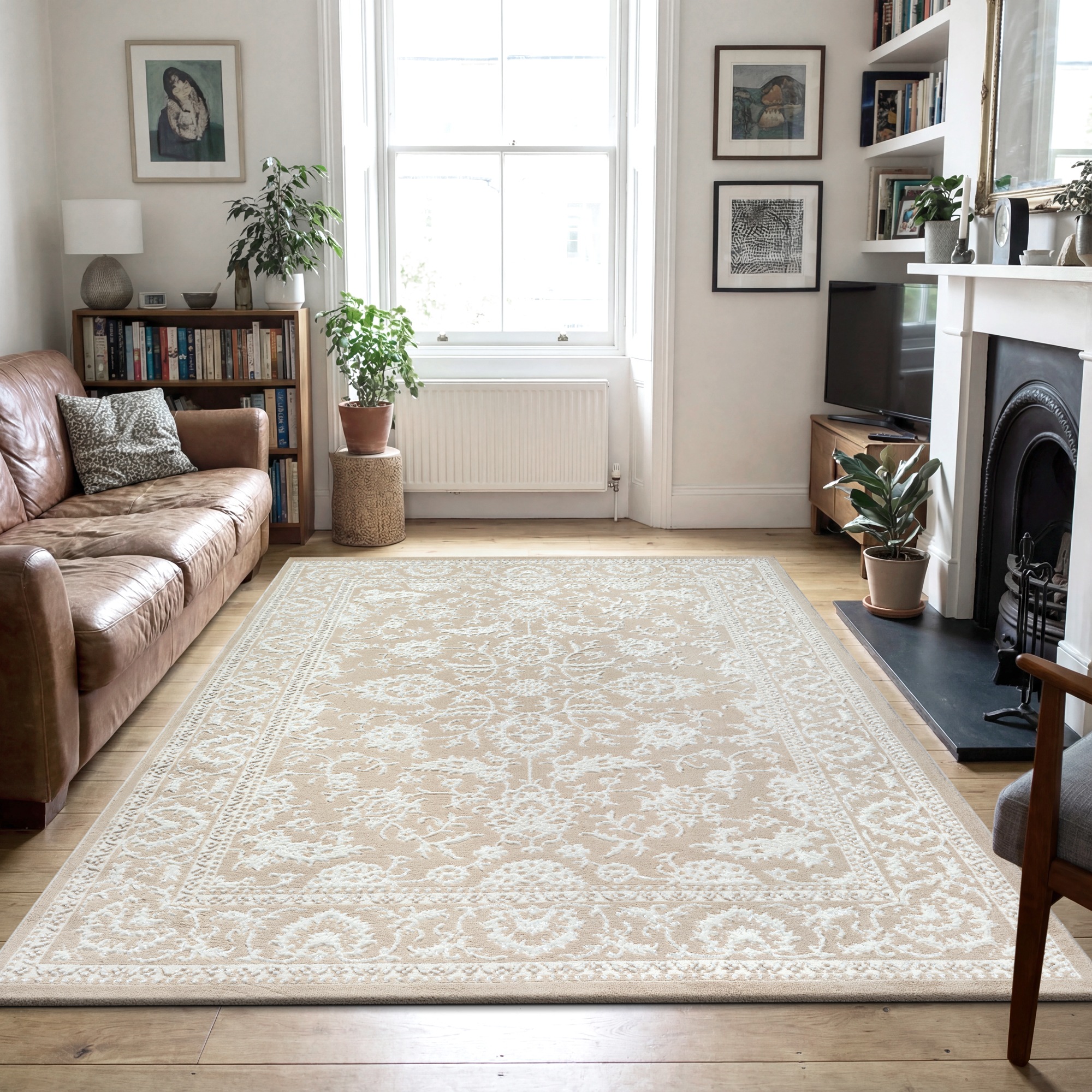 Sanat Teppich »Harmony 3221, auch als Läufer und rund« rechteckig 12 mm Höhe Wohnzimmer, Kurzflor, modern,  Orient Optik, Schlafzimmer