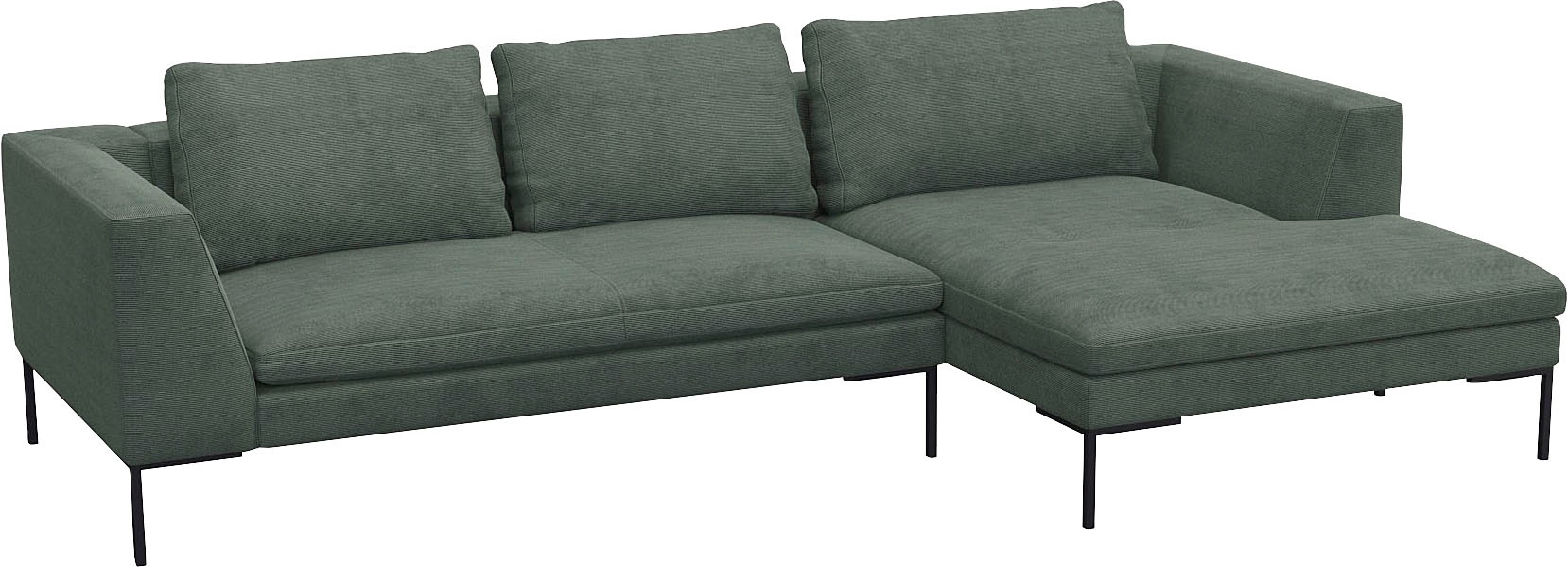 FLEXLUX Ecksofa »Loano, toller Sitzkomfort, L-Form«, modernes Sofa, frei im Raum stellbar, lose Kissen, Kaltschaum im Sitz