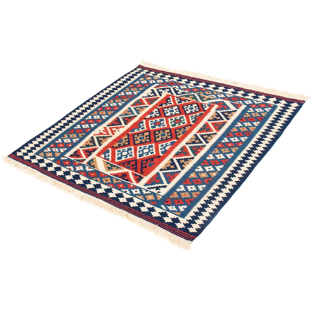 morgenland Wollteppich »Kelim - Oriental quadratisch - 99 x 95 cm - dunkelblau«, quadratisch