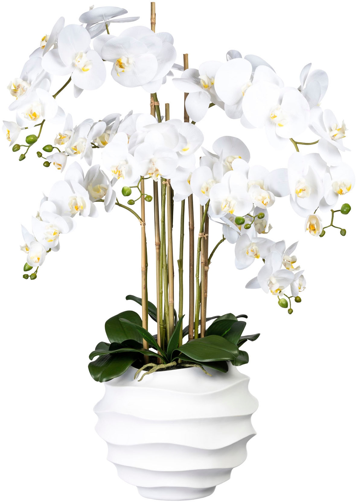 Kunstorchidee »Phalaenopsis«, in Design-Kunststoffvase