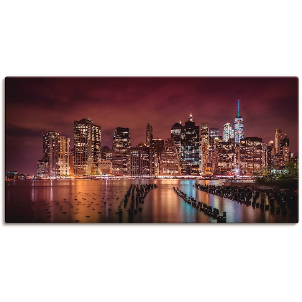 Artland Wandbild »New York City Impression bei Nacht«, Amerika, (1 St.)