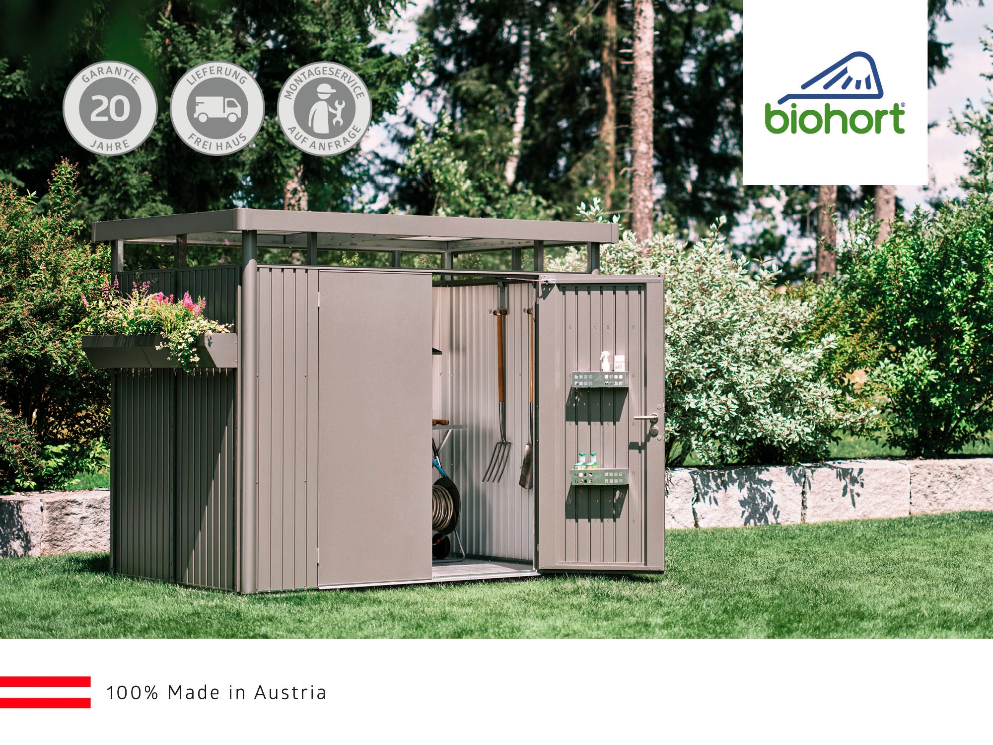 Biohort Gerätehaus »HighLine Gr. H3«, dunkelgrau-metallic