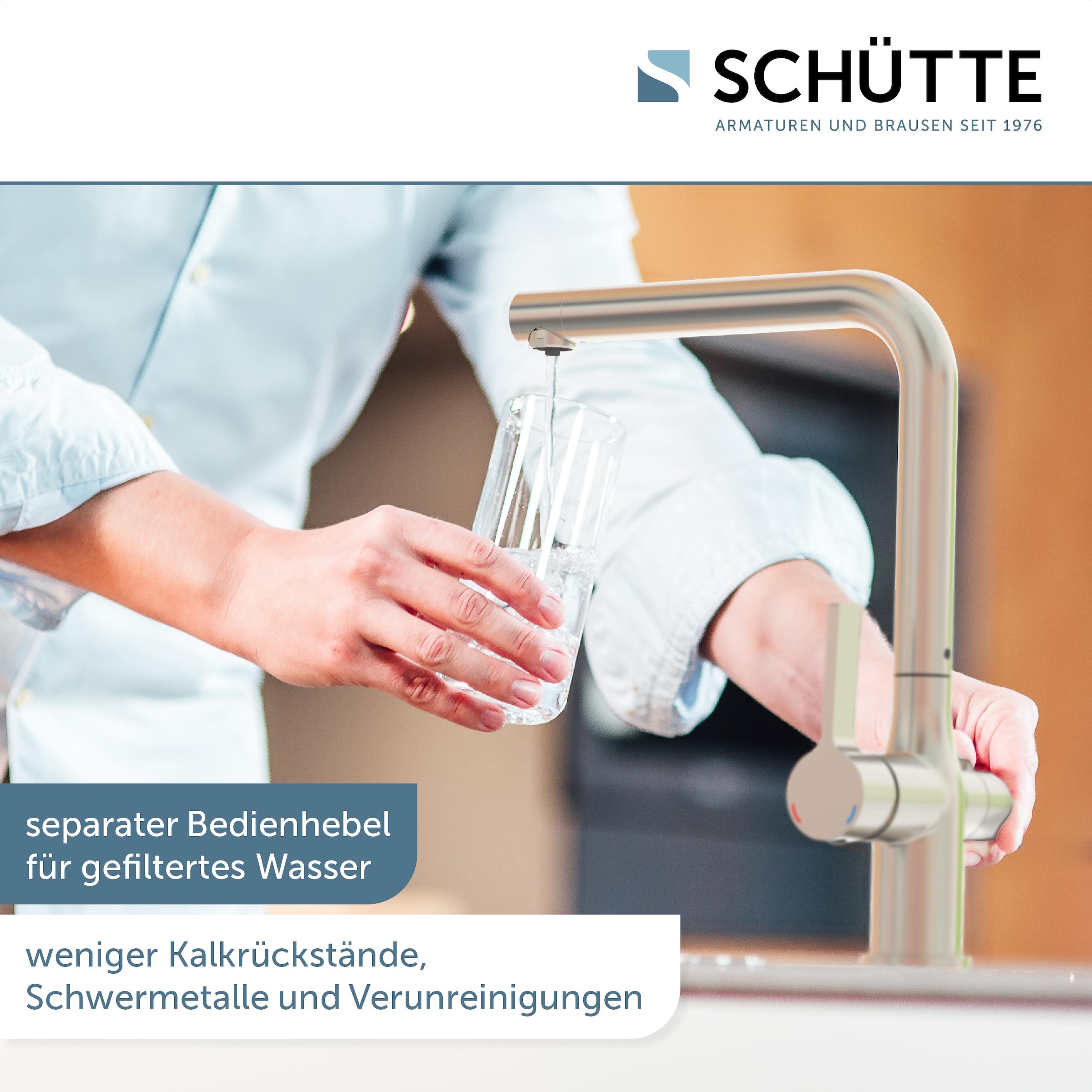 Schütte Spültischarmatur »AQUASTAR PRO«, mit Filtersystem für Trinkwasser, praktische Cold-Start-Funktion
