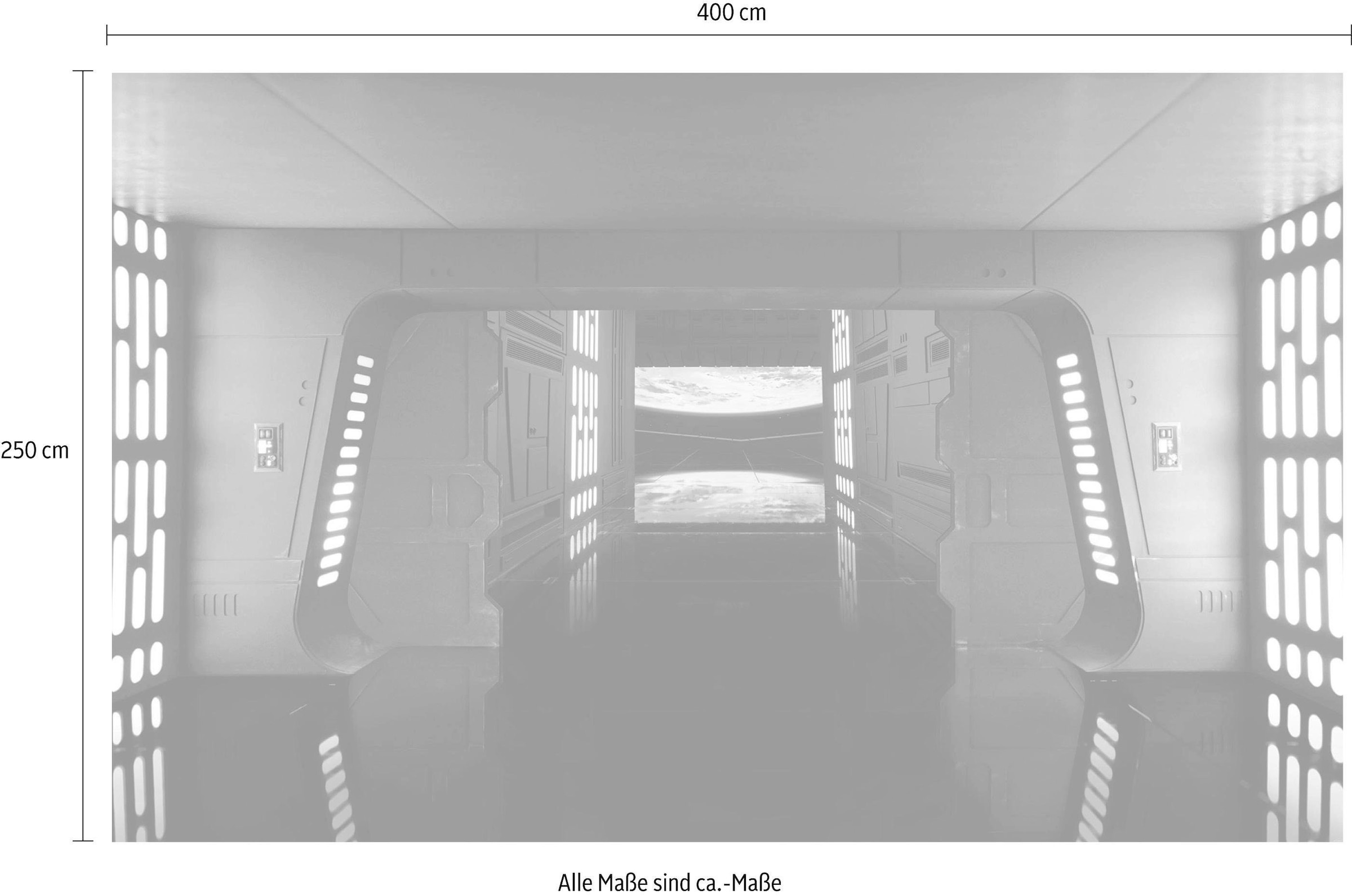 Komar Vliestapete »Star Wars Death Star Floor«, 400x250 cm (Breite x Höhe), Vliestapete, 100 cm Bahnbreite