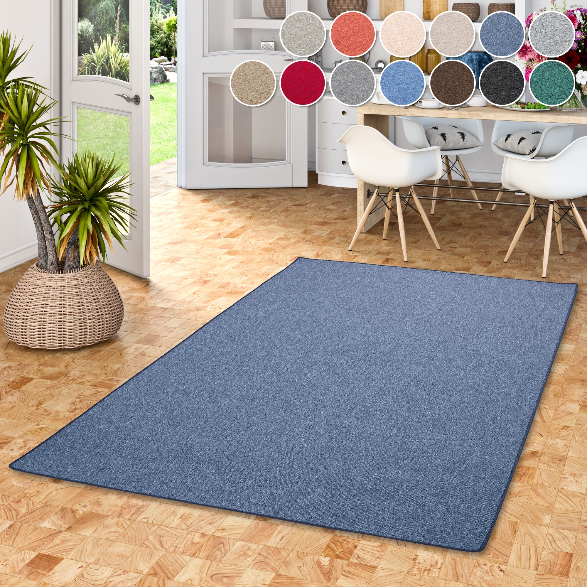 OTTO home Teppich "Fortis, Schlinge, Made in Netherlands" rechteckig 5 mm Höhe Uni Farben, gekettelt, auch als Läufer, strapazierfähig, Wohnzimmer