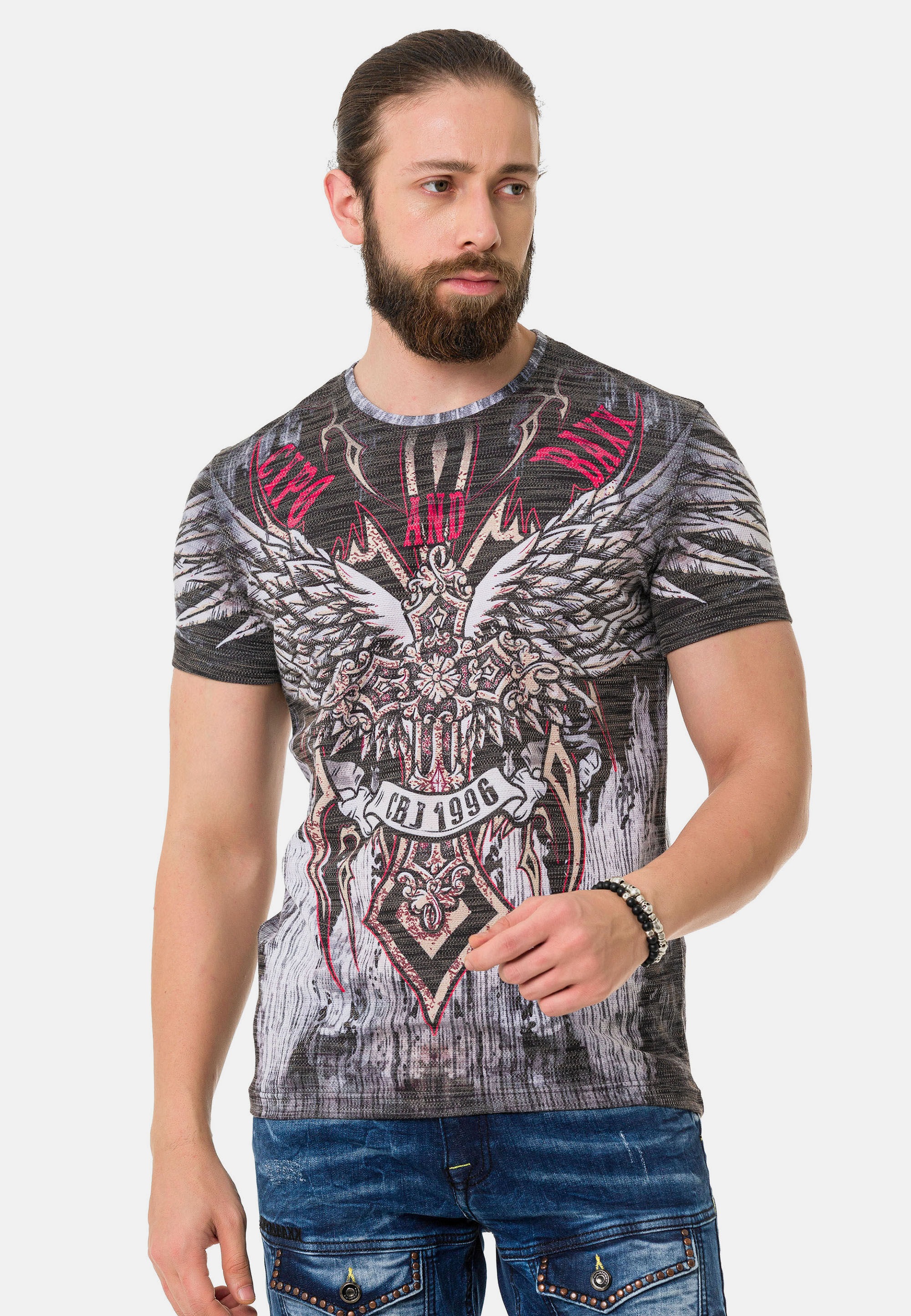 Cipo & Baxx T-Shirt »T-Shirt«, mit Laserdruck