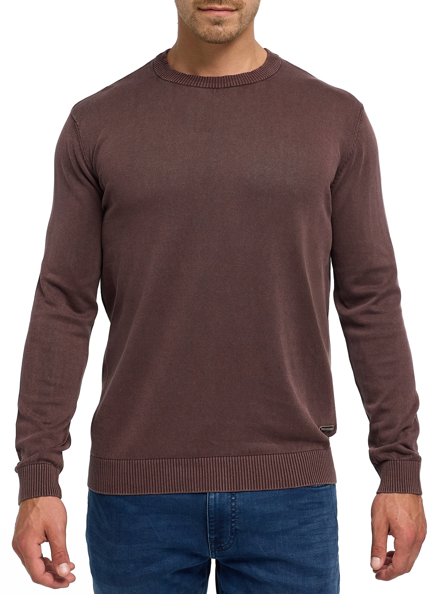 Indicode Rundhalspullover "INArkmill o-neck" Baumwolle, regular fit