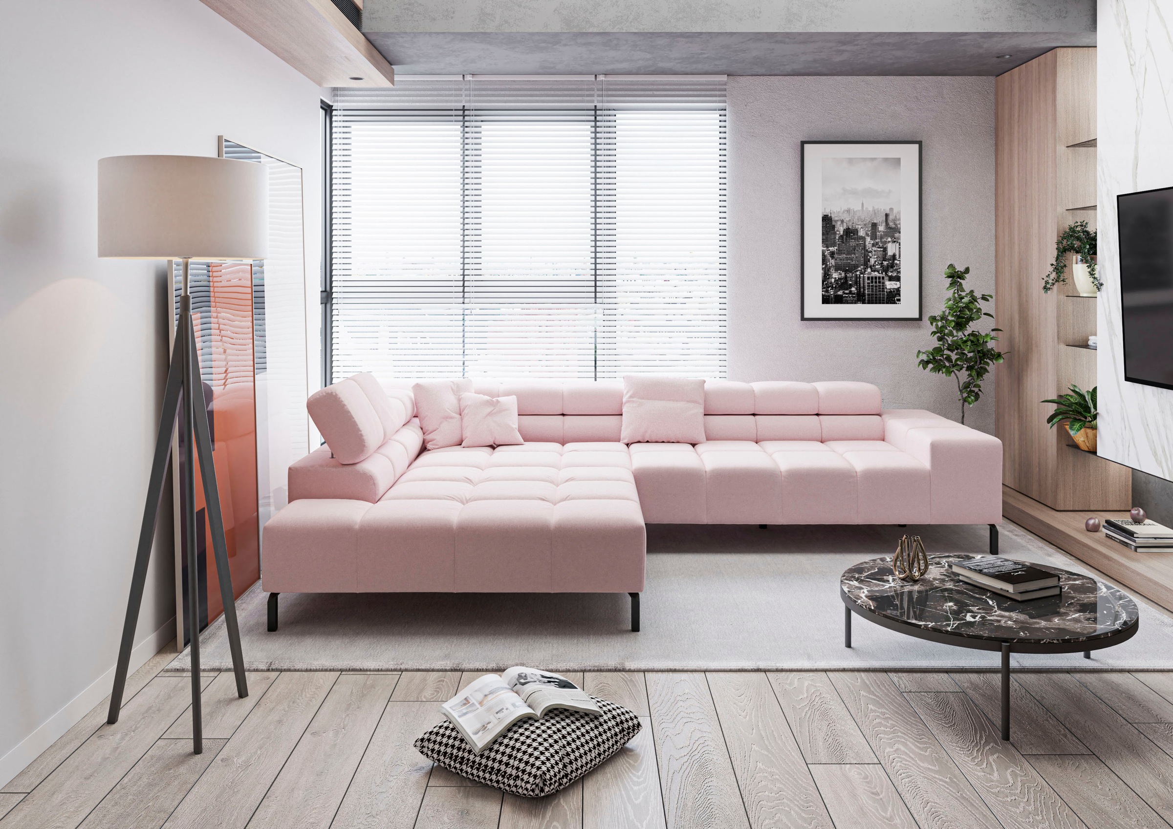 Home affaire Ecksofa "Ancona New, wahlweise motorische Sitztiefenverstellun günstig online kaufen