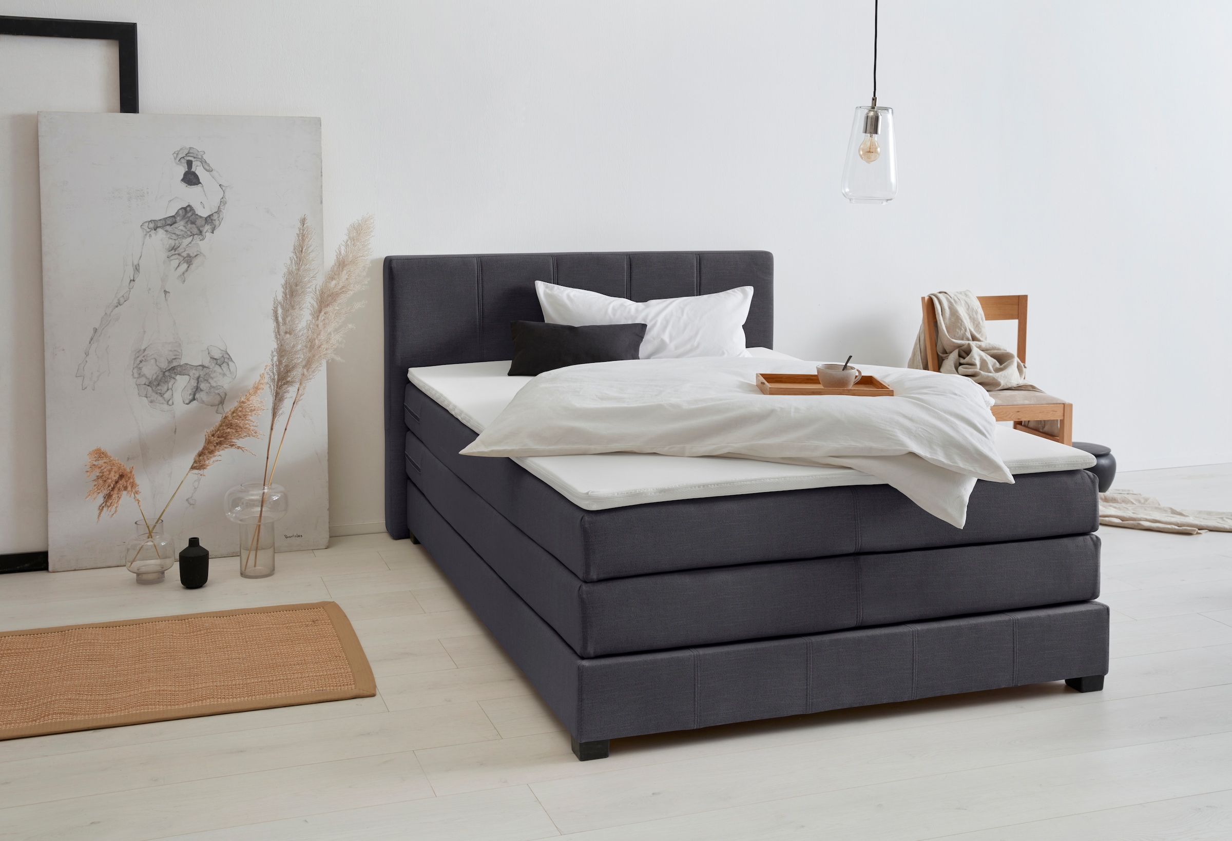 OTTO products Boxspringbett "Peetu", Taschenfederkern-Matratze, in 4 Breite günstig online kaufen