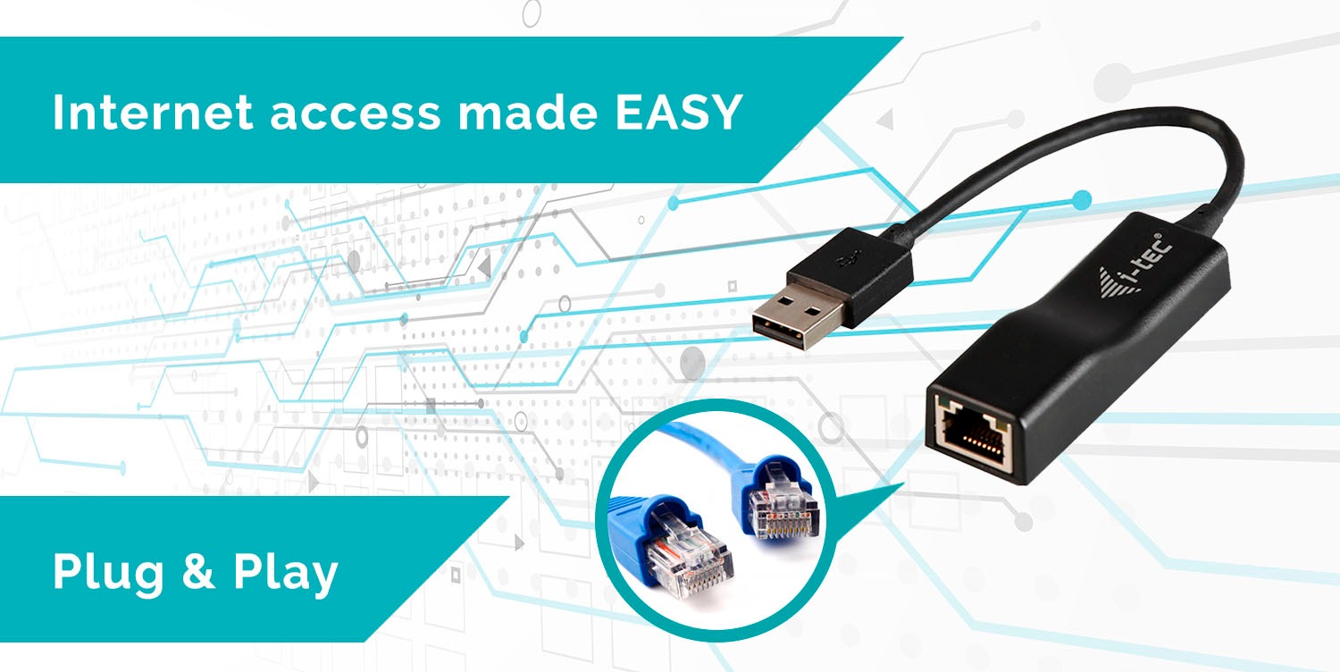 I-TEC USB-Adapter »USB Fast Ethernet Adapter Netzwerkkarte«, RJ-45 (Ethernet) zu USB 2.0