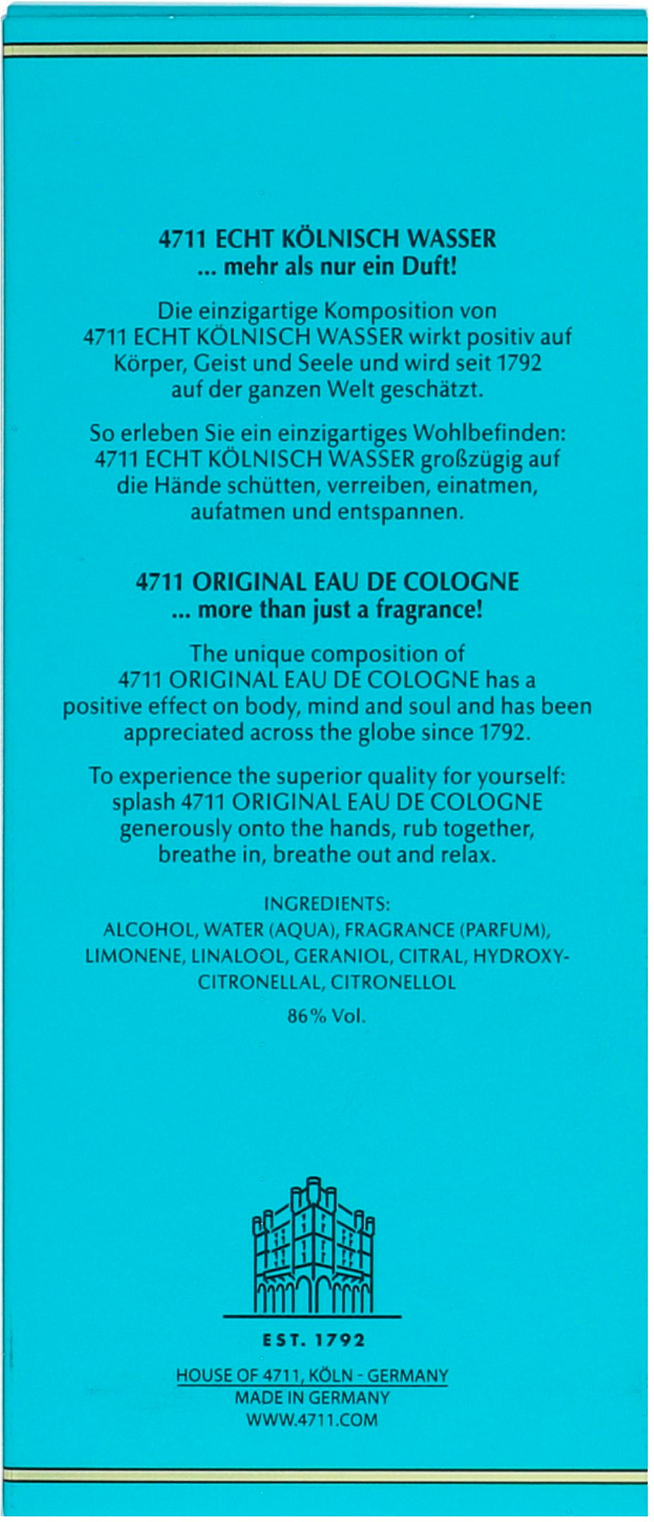4711 Eau de Cologne »4711 Original«, Klassiker im Düfteschrank
