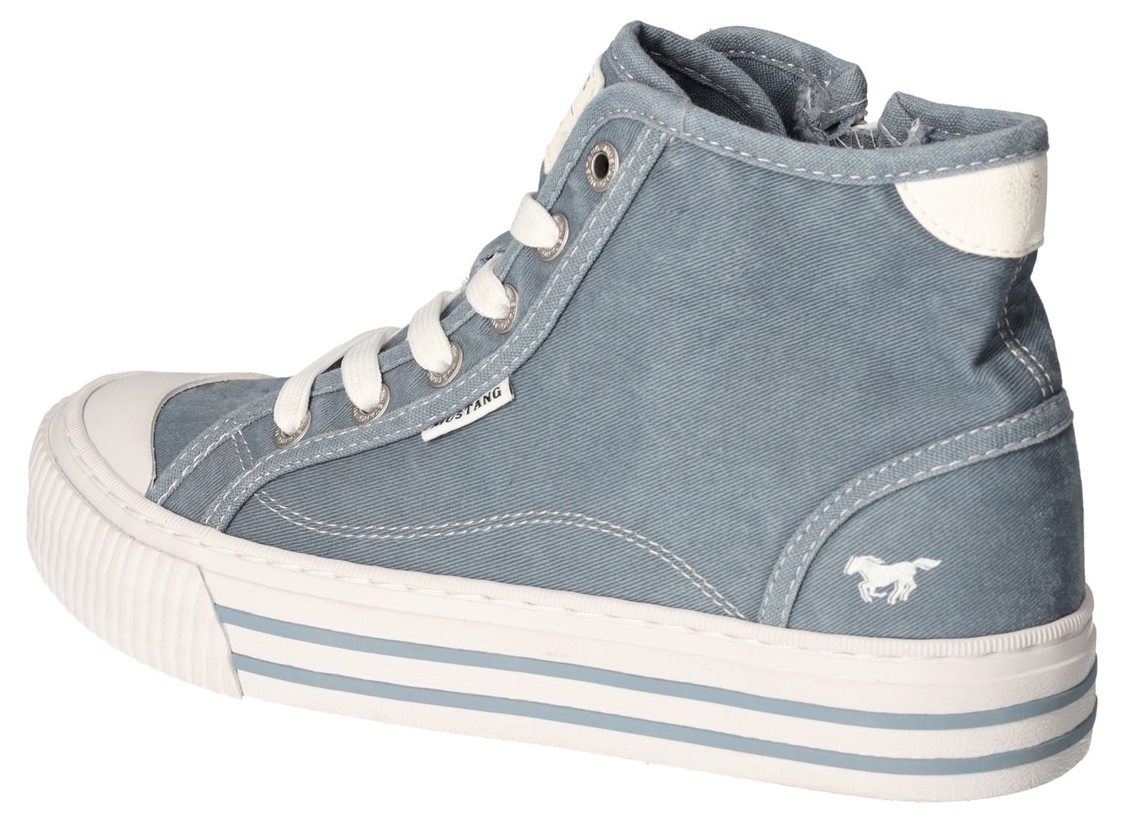 Mustang Shoes Plateausneaker, Schnürschuh, Freizeitschuh, High Top-Sneaker mit Reißverschluss