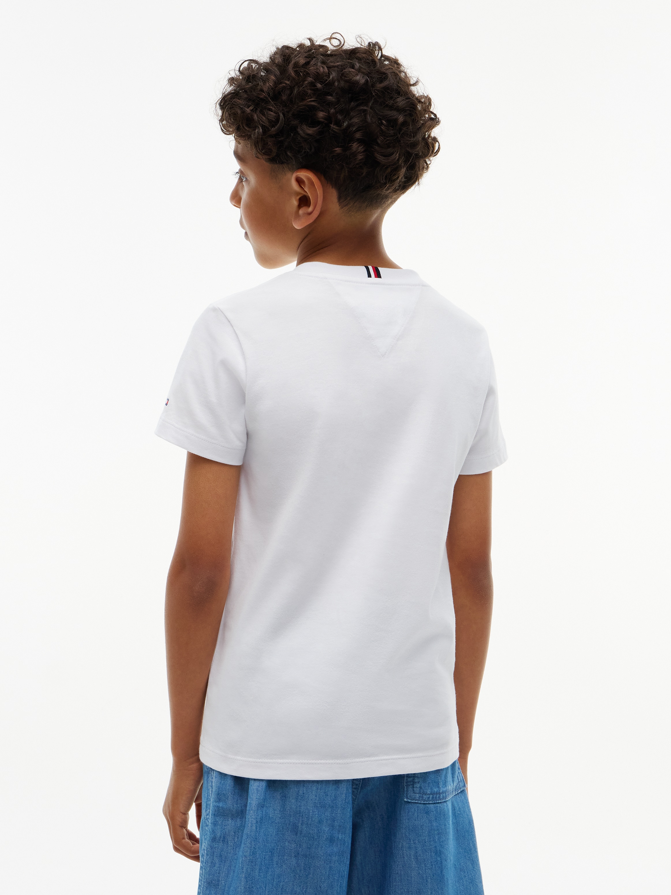 Tommy Hilfiger T-Shirt Rundhalsausschnitt, Regula Fit, reine Baumwolle, Kinder bis 16 Jahre