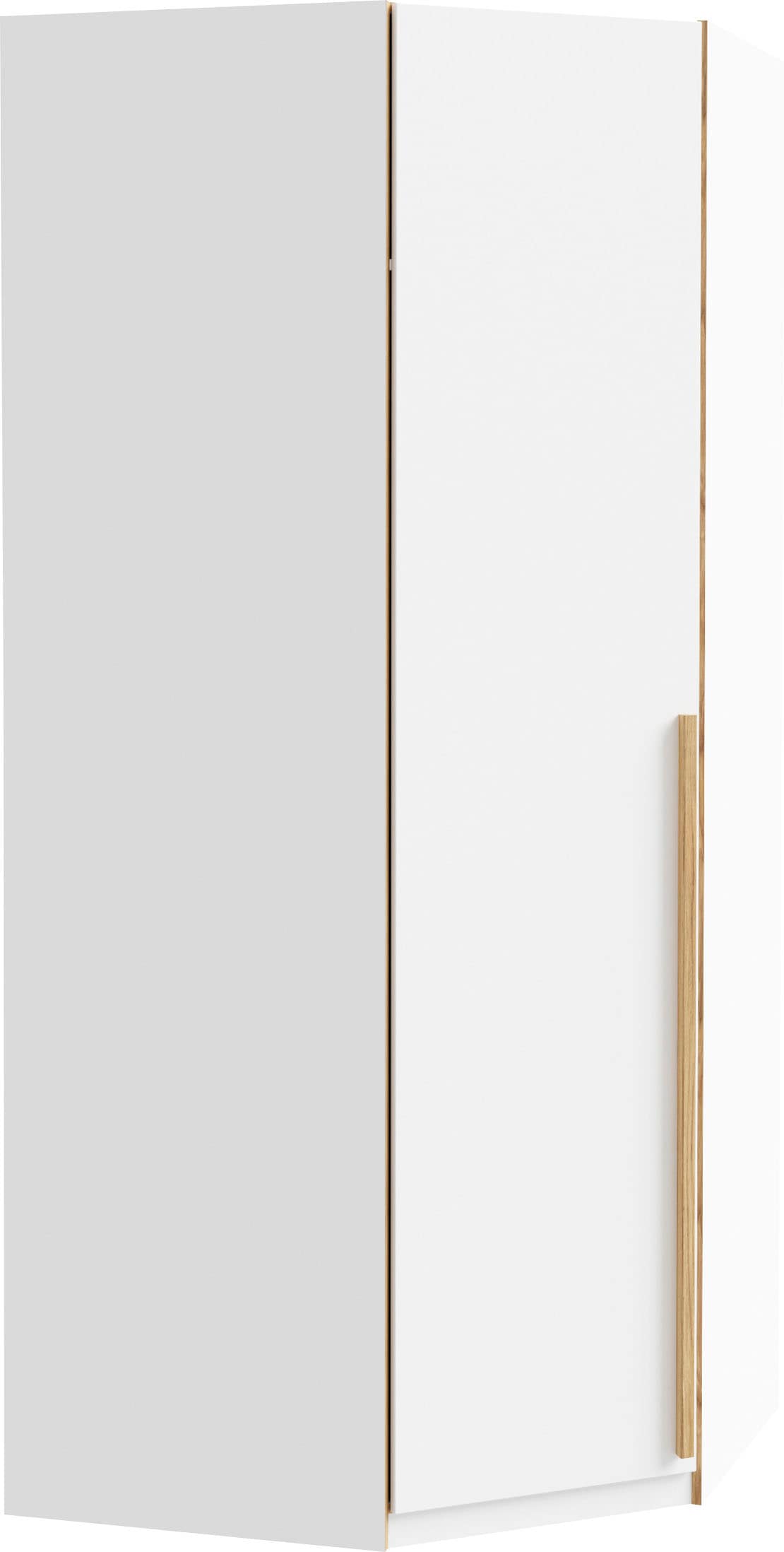 FORTE Eckschrank »TOPSELLER! Kleiderschrank, 4 Einlegeböden, Kleiderstange aus Metall«, (Maße: B/H/T ca. 128/215/103cm), Türanschlag rechts/ links wechselbar, Stauraumwunder