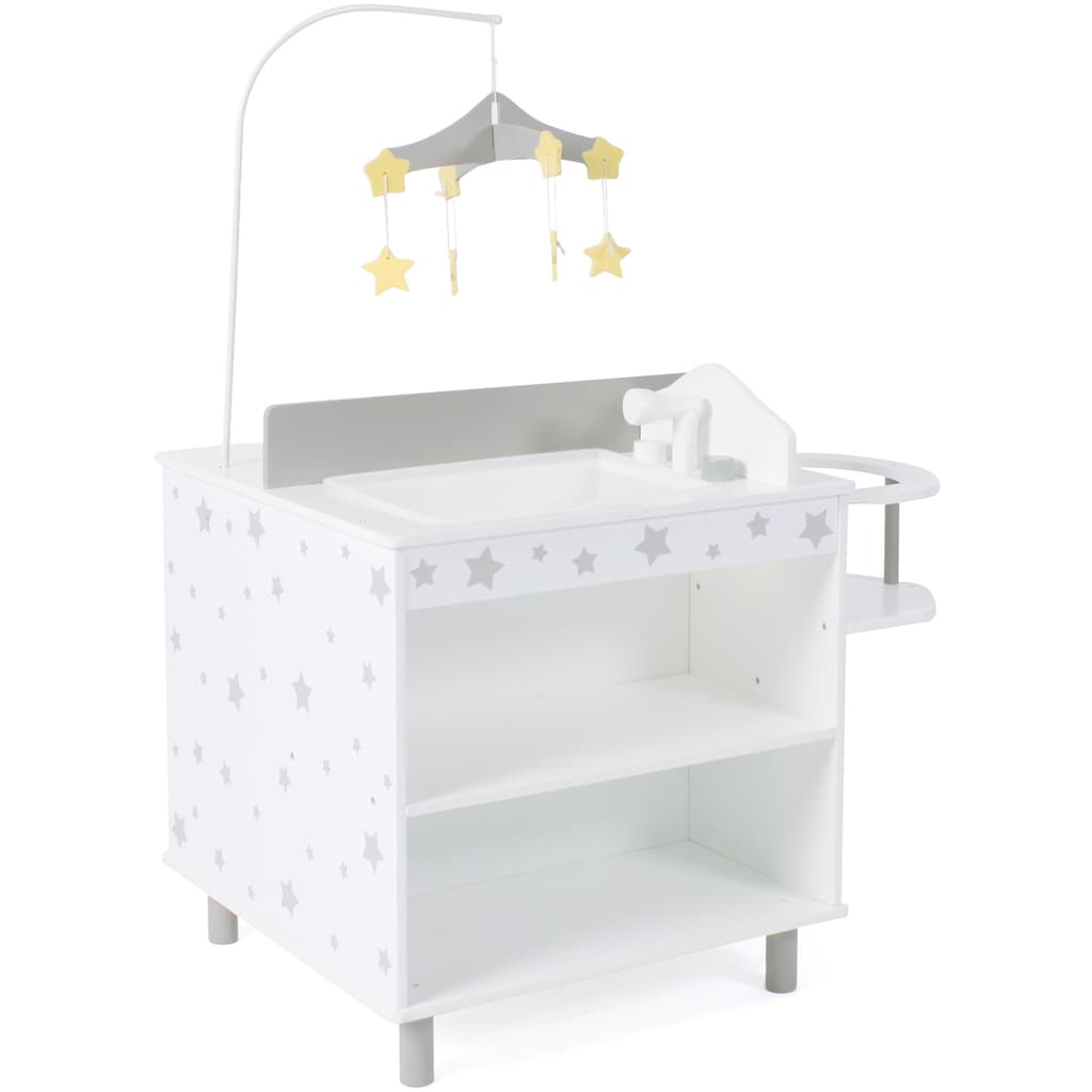 CHIC2000 Puppenwickeltisch »Stars Grey«, mit Hochstuhl und Kleiderschrank