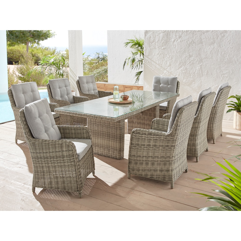 Garten-Essgruppe »Venedig«, (Set, 25 tlg., 8x Sessel, 1x Tisch 230,8x100,5x76 cm,...