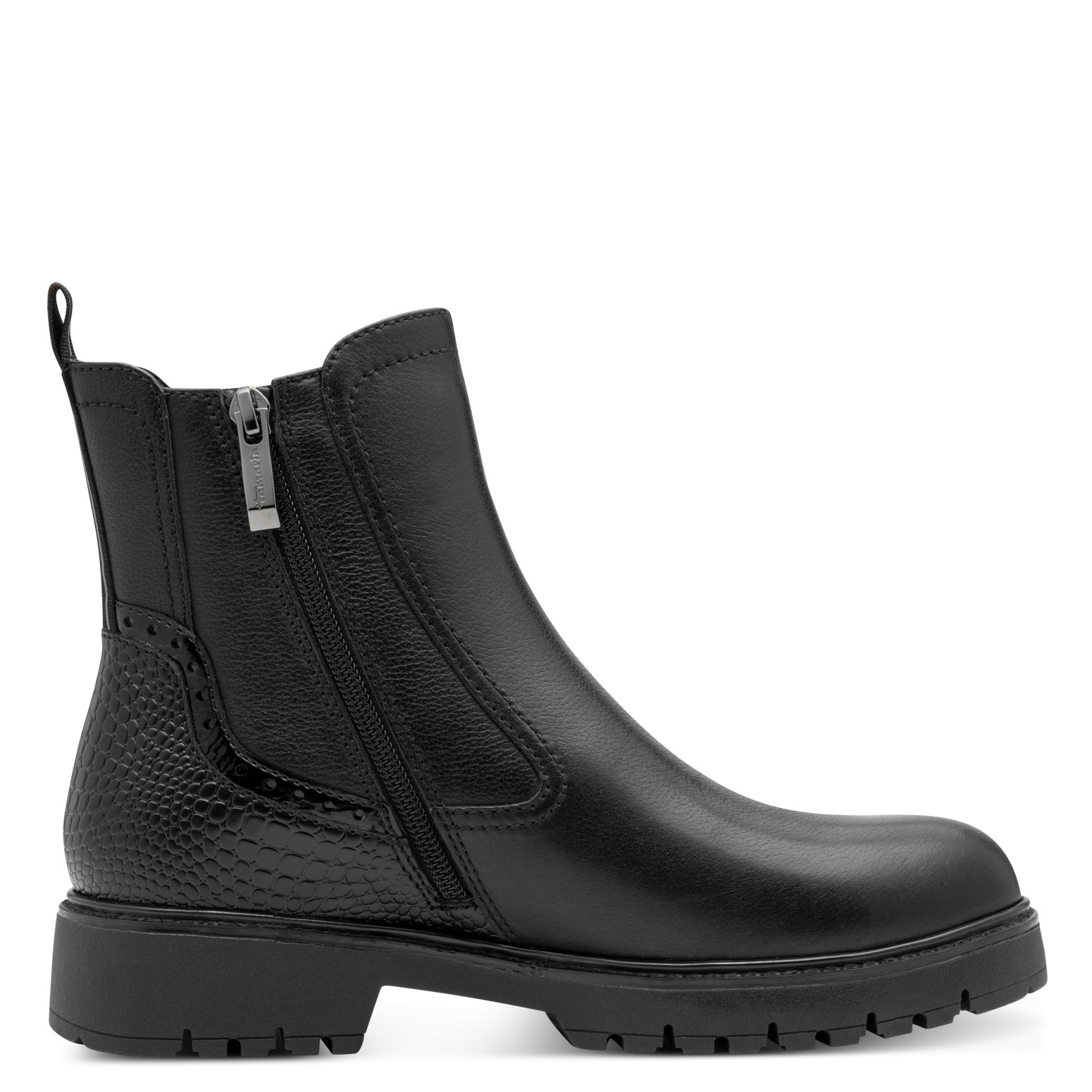 Tamaris Chelseaboots, Blockabsatz, Stiefelette mit Kontrast-Rahmennaht