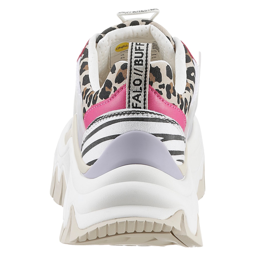 Buffalo Plateausneaker »TRAIL ONE«, mit angesagtem Animalprint, Freizeitschuh, Halbschuh, Schnürschuh