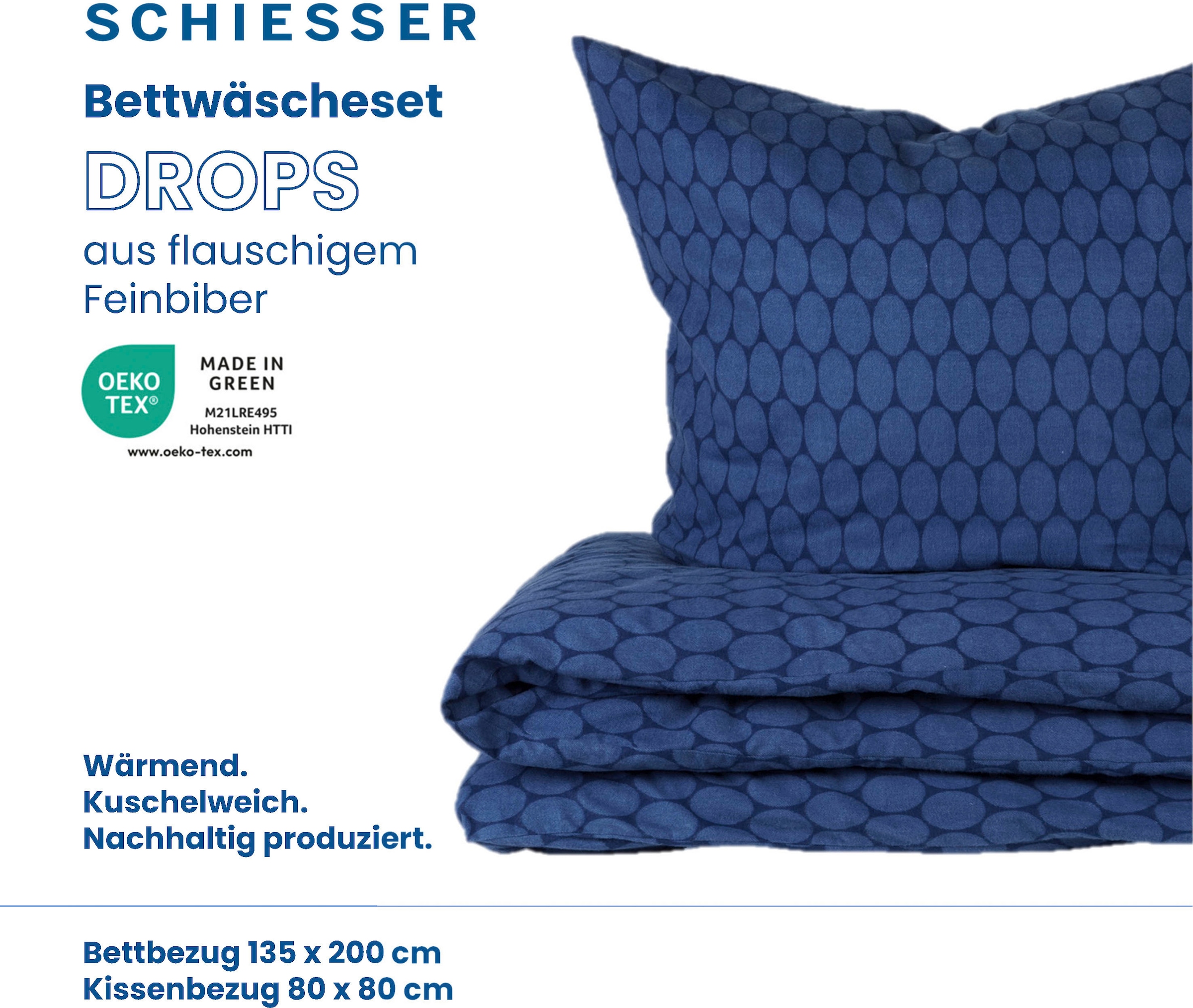 Schiesser Bettwäsche »Drops«, (2 | Grafische Muster tlg.), BAUR