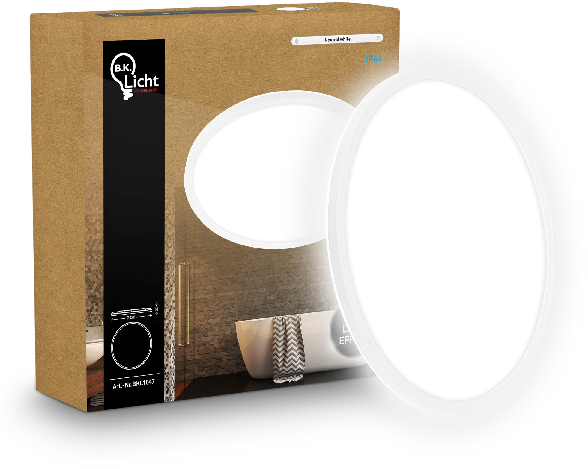 B.K.Licht LED Panel »SHALLOW« LED-Board 1 Stk. Neutralweiß 42x3 cm, Badlampe, Badezimmer, Küche, Wohnzimmer