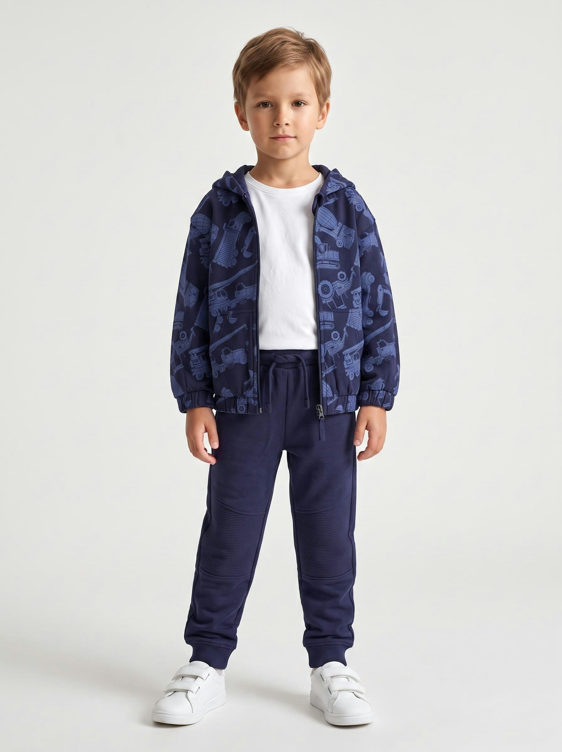 Blue Seven Kapuzensweatjacke Baumwolle, toller Alloverdruck