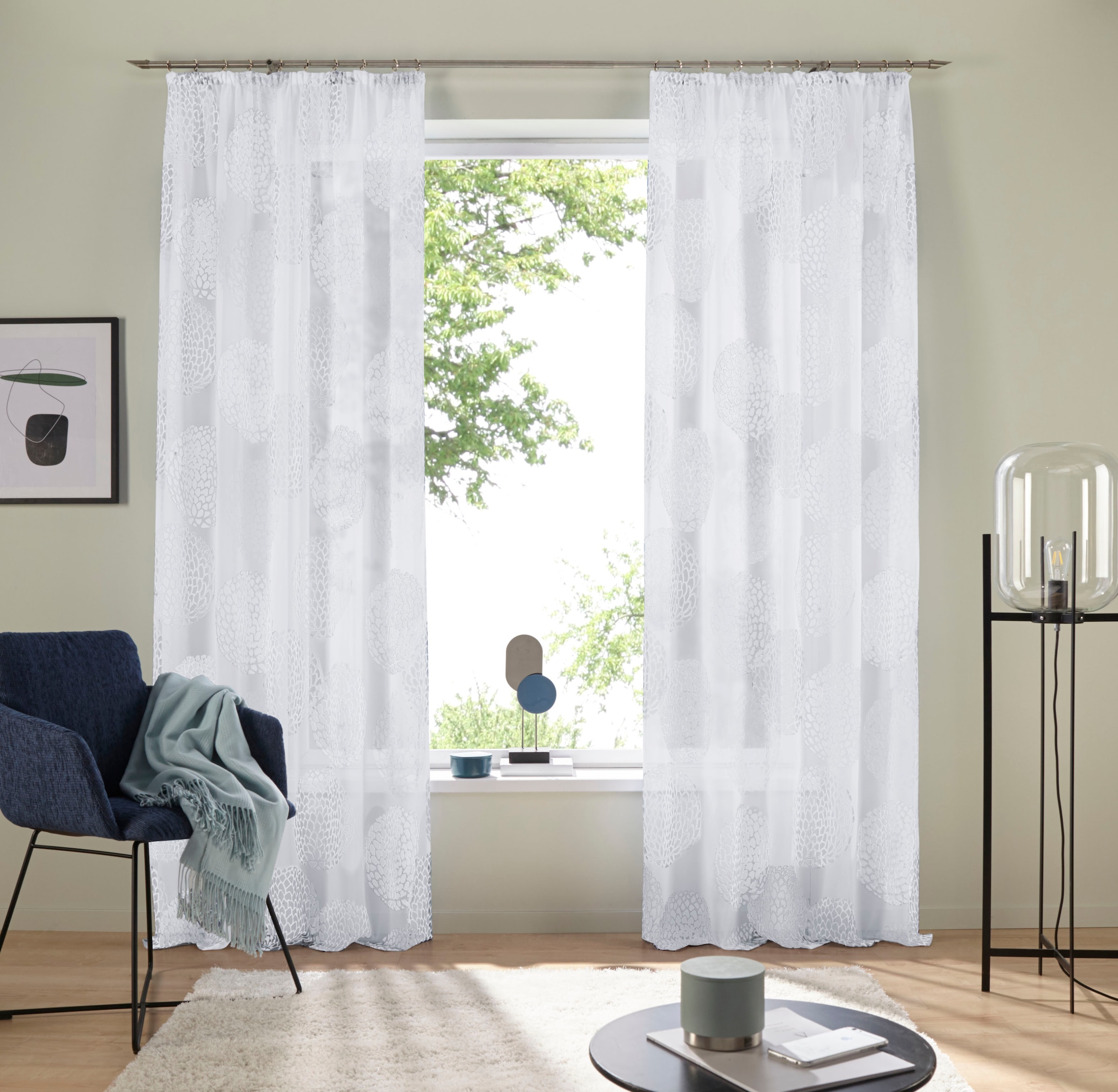 my home Gardine "Belem" Kräuselband 2 Stk. tlg. 1 bzw. 2 Schals, Vorhang, F günstig online kaufen