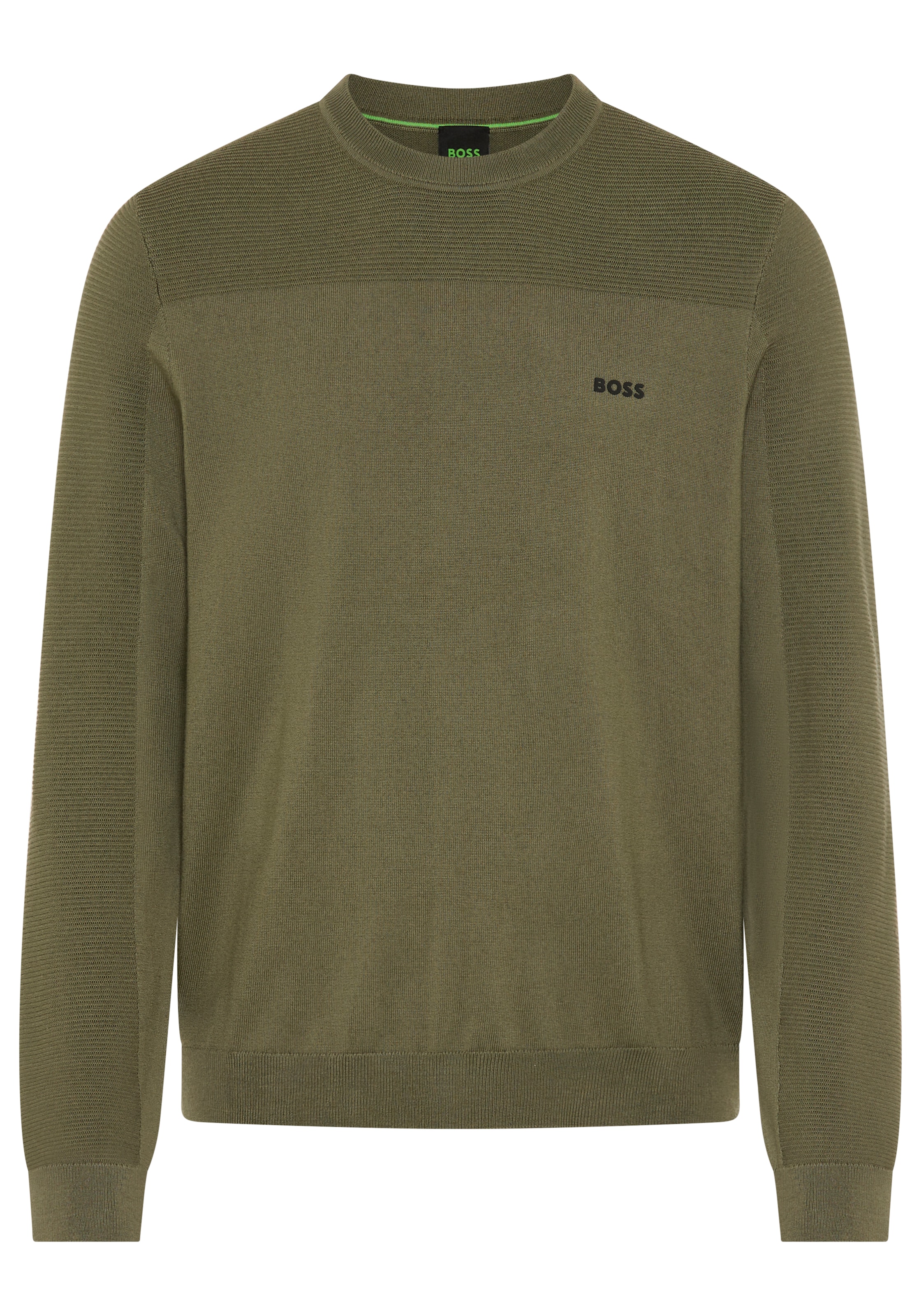 BOSS GREEN Strickpullover "KN Momentum-X CN" Rundhalsausschnitt, Regular Fi günstig online kaufen