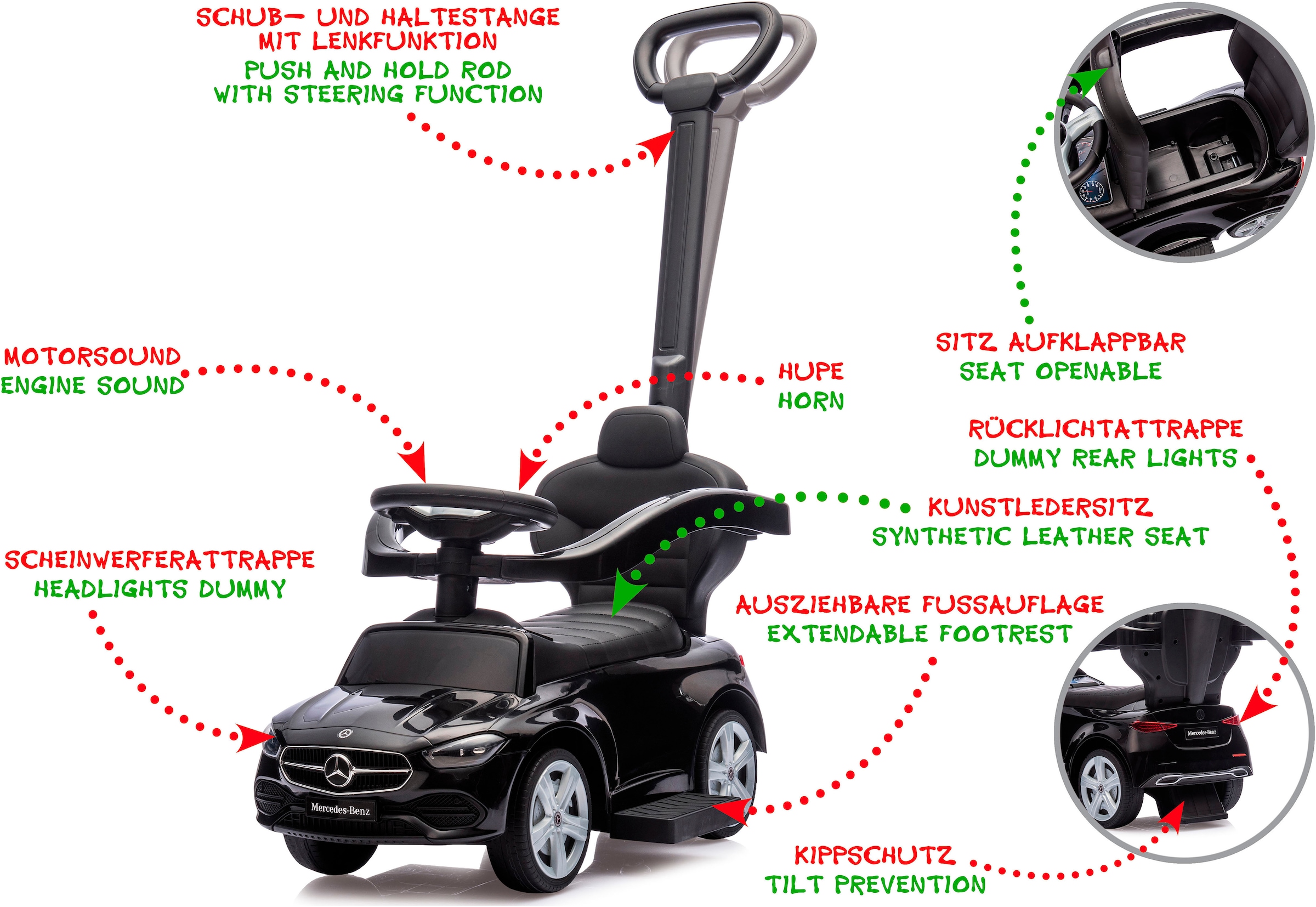 Jamara Rutscherauto »Mercedes-Benz C-Class 3in1« mit Sound